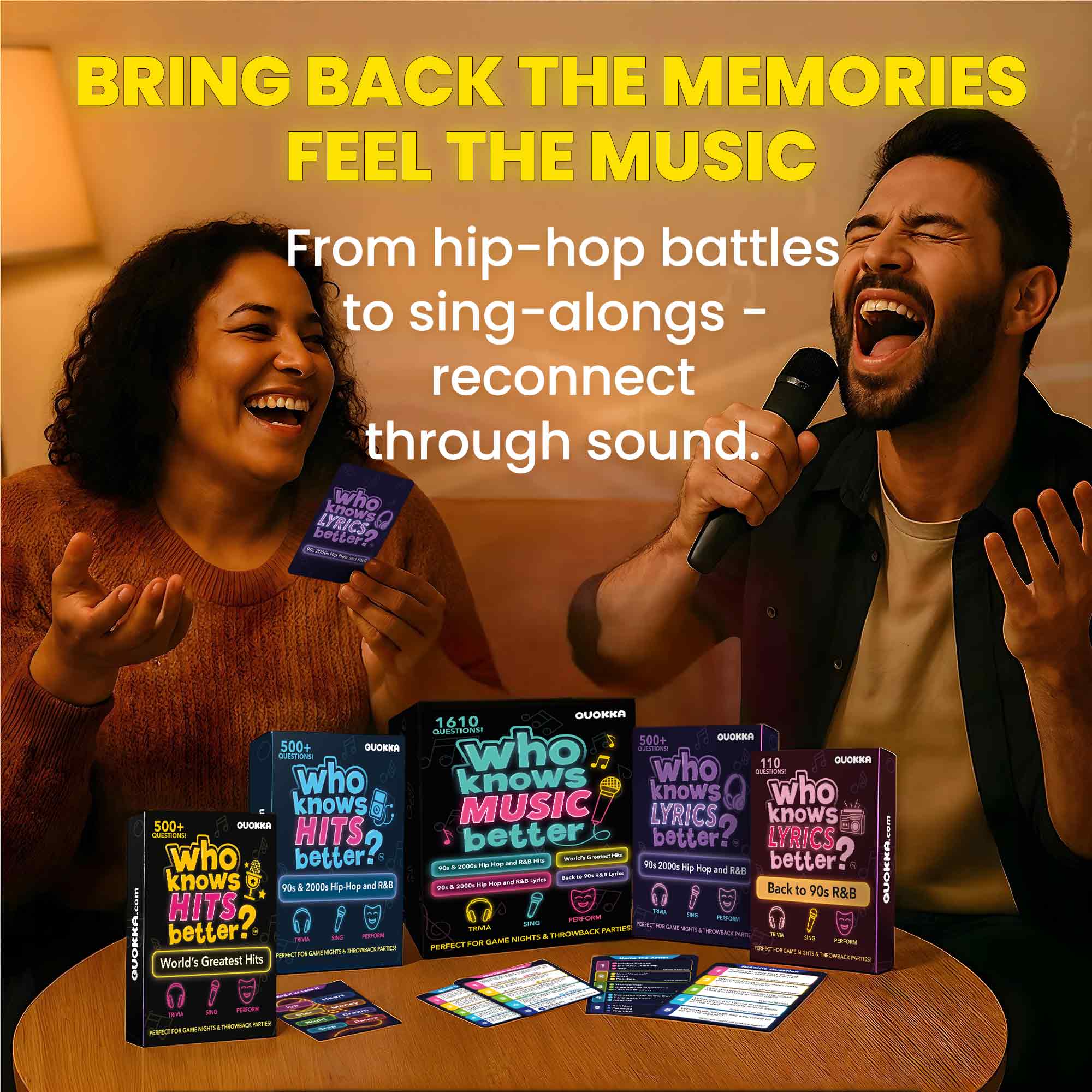 4 Pack Trivia Card Game Who Knows Music Better?