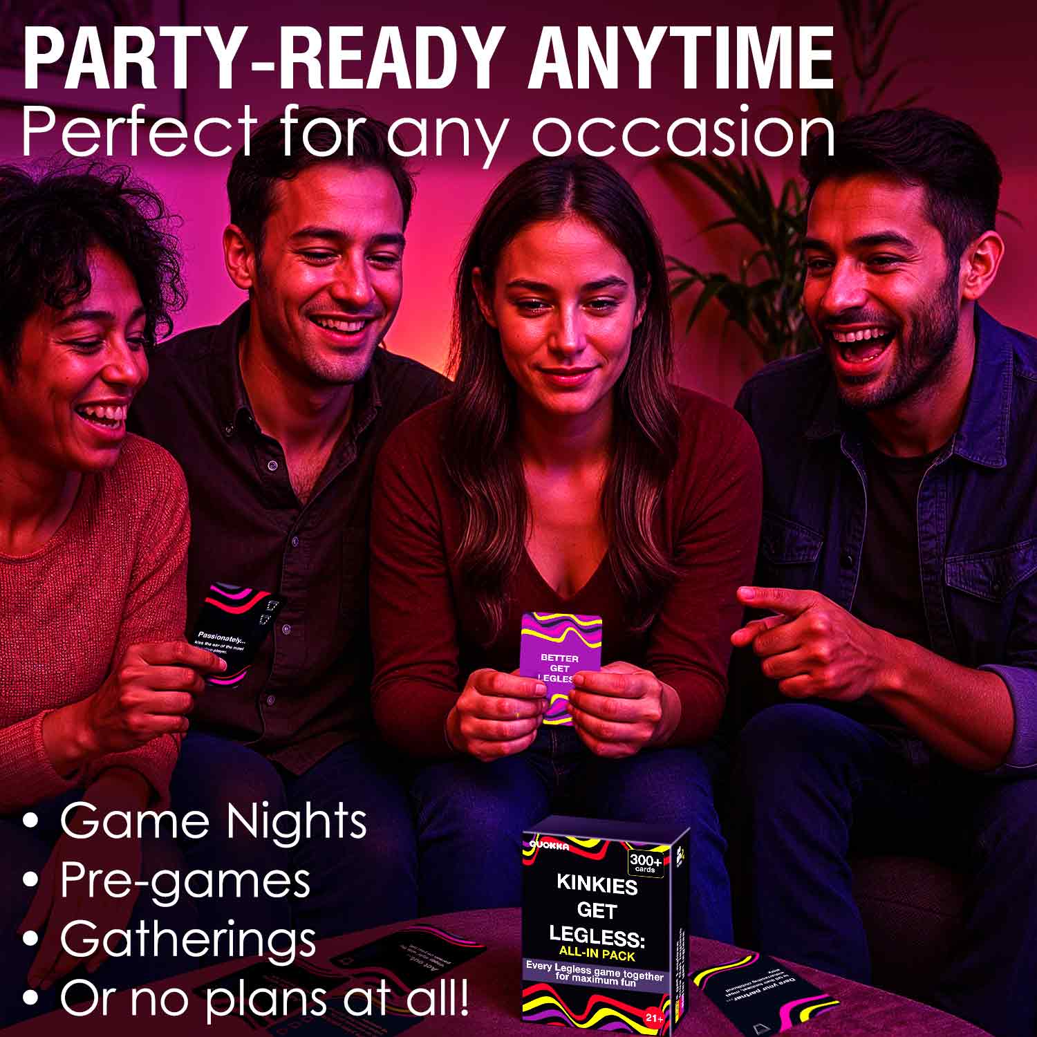 Party Game for Adults Kinkies Get Legless Challenges with 300+ Cards