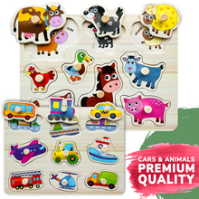 Load image into Gallery viewer, QUOKKA Wooden Puzzles for Toddlers 1-3 Alphabet, Numbers and Animals

