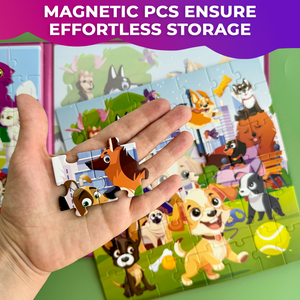 QUOKKA Magnetic Book 2x48 Piece Puzzles for Kids | Cats & Dogs