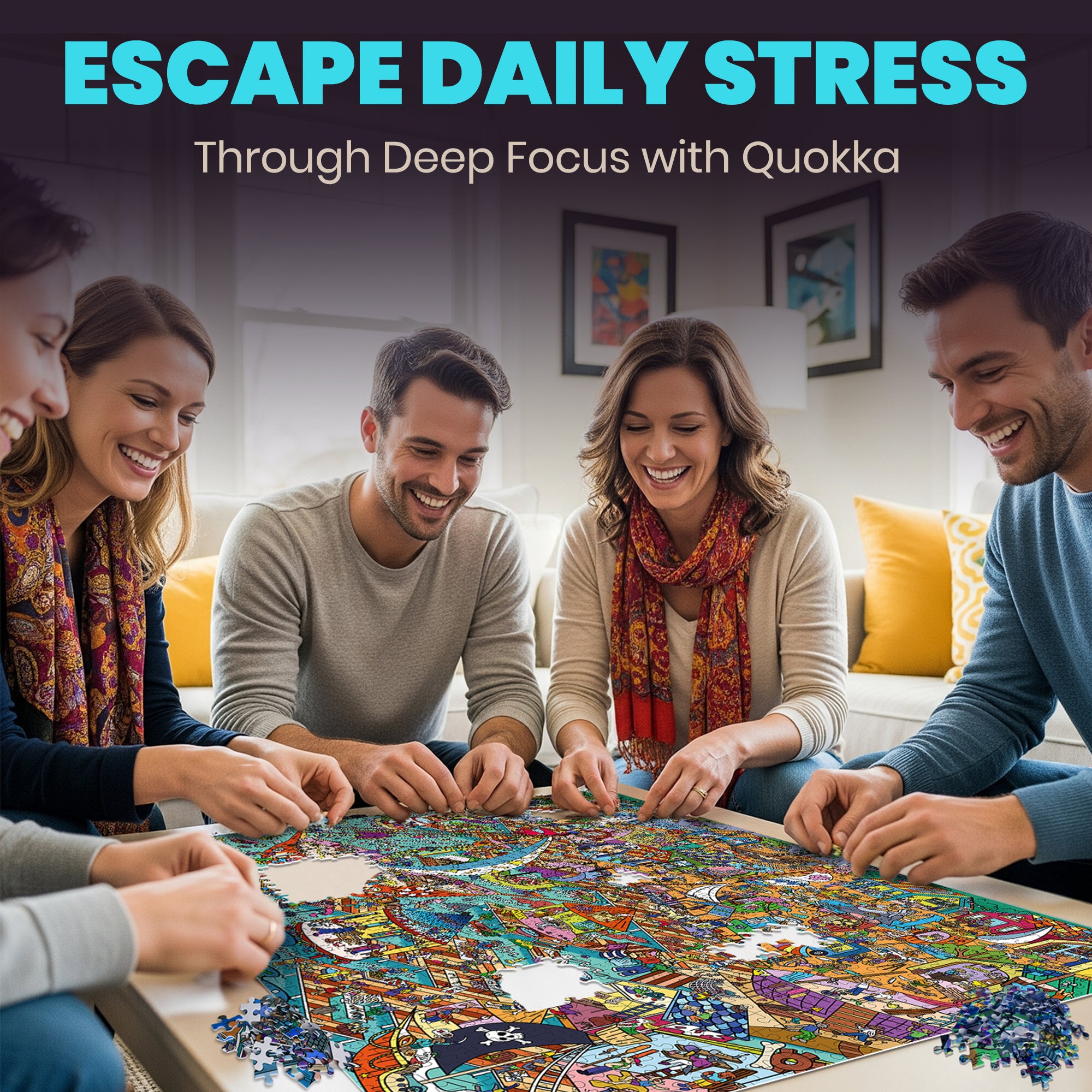 QUOKKA 1000 Pcs Puzzle for Adults with Hidden Tasks | Furfloat Kingdom