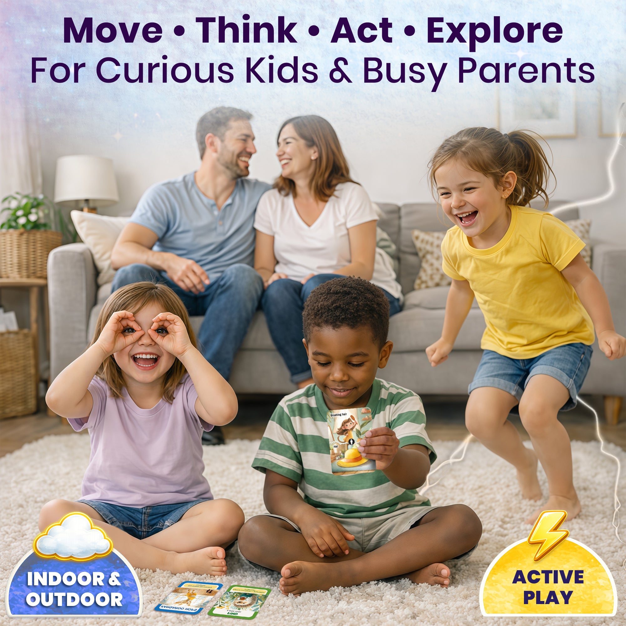 4 Set Scavenger Hunt Game for Kids - Active Movement Indoor and Outdoor