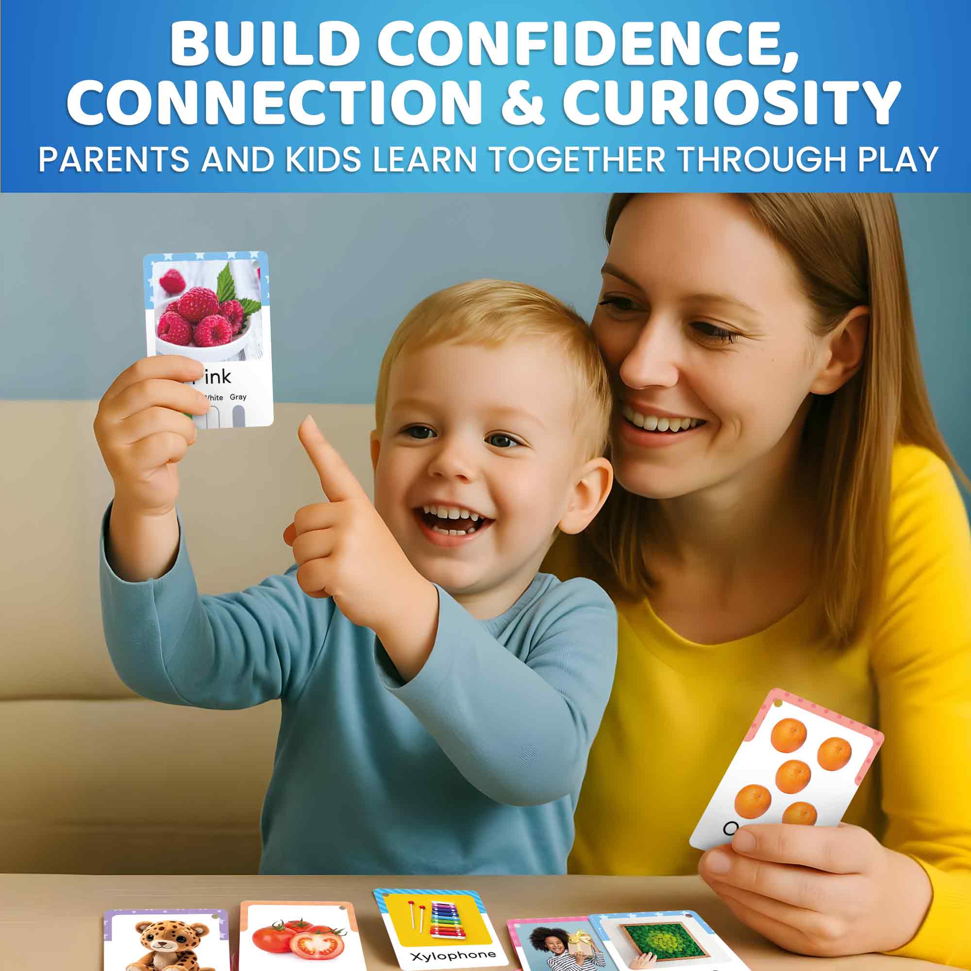 225 Flash Cards for Toddlers 1-3 | Alphabet & First Words