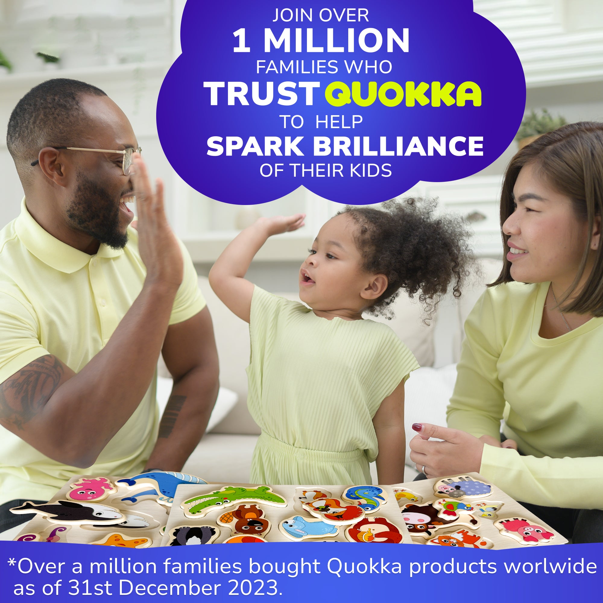 3 Set Chunky Wooden Puzzles for Toddlers | Toys with Animals