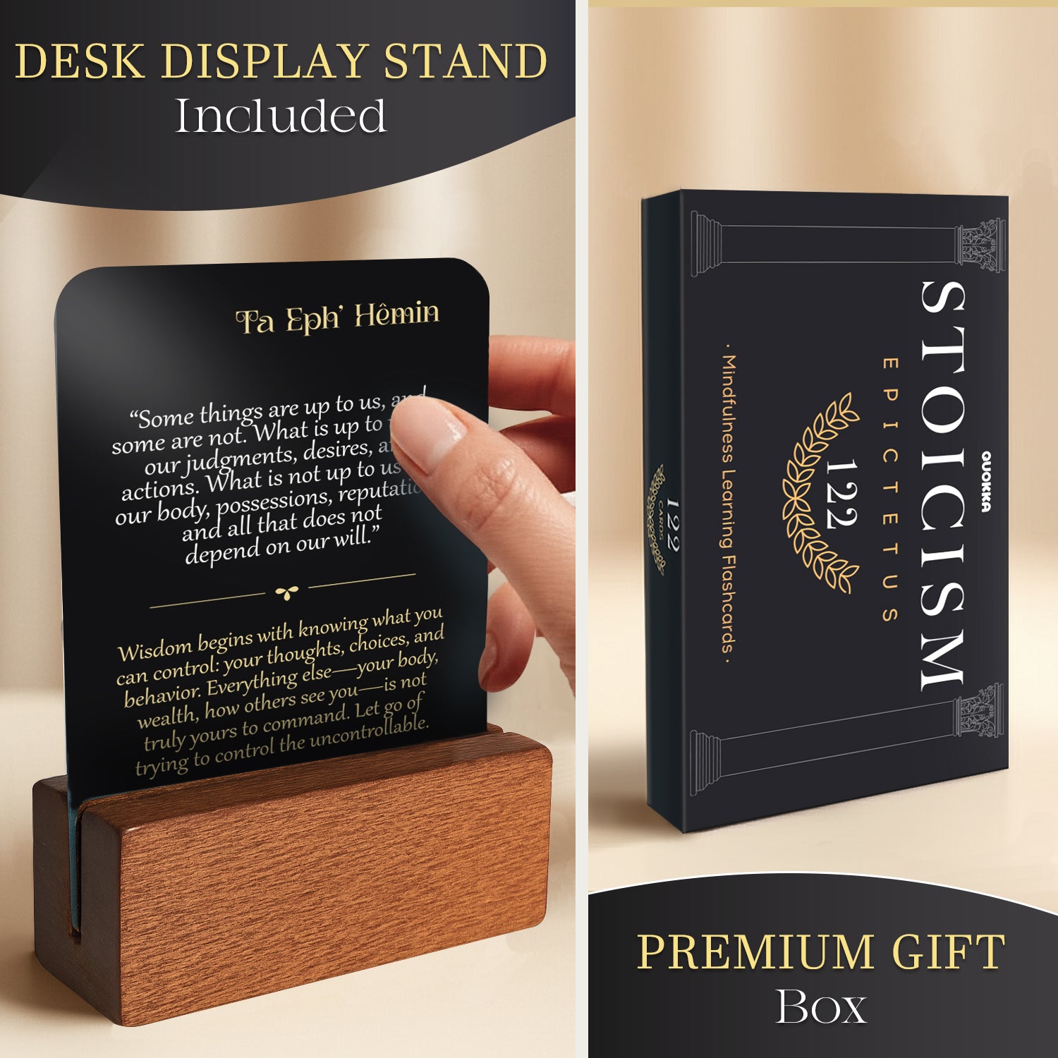 Stoicism Cards Epictetus - 122 Daily Quotes & Exercises