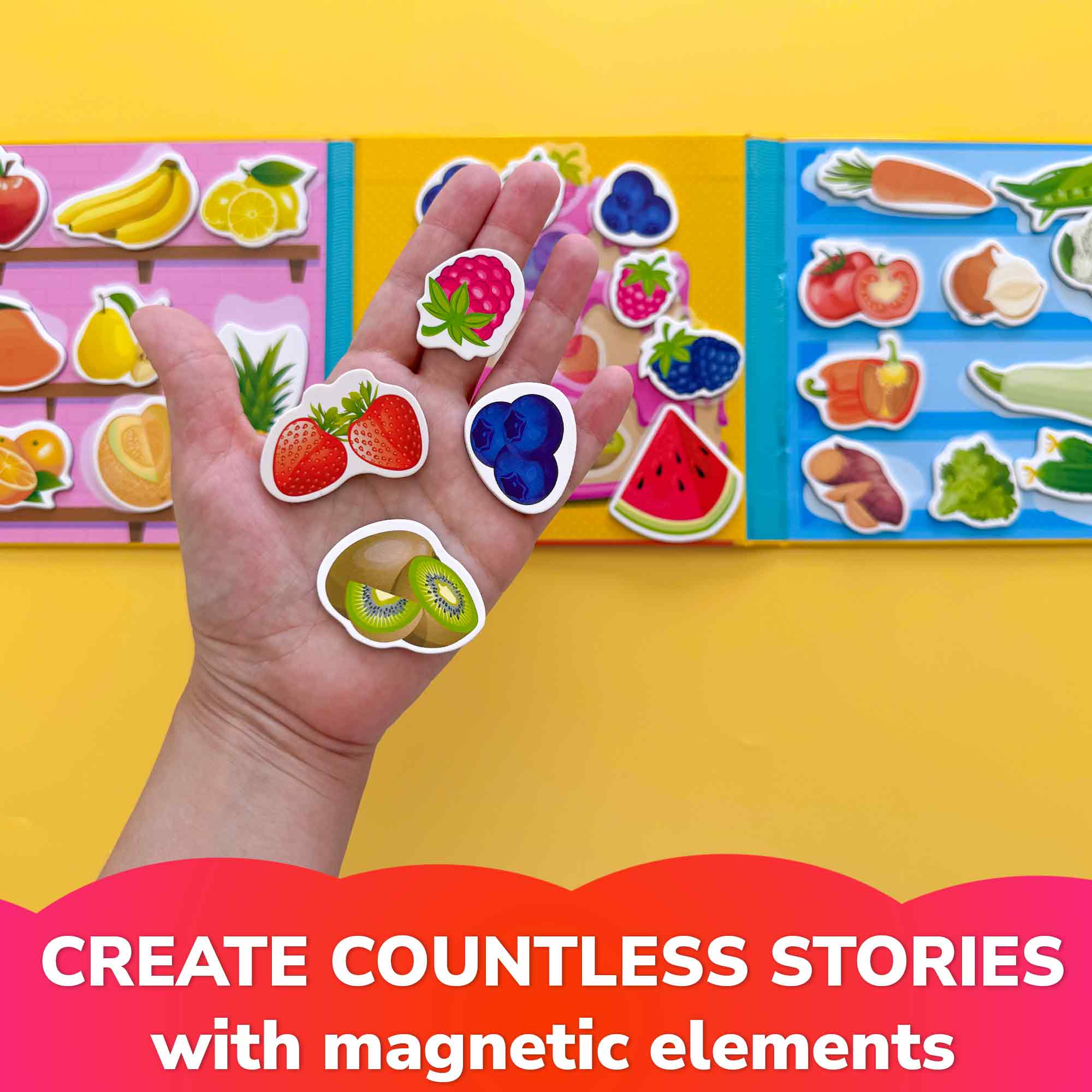Travel Magnetic Book 20+Pcs for Kids | Fruits