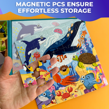 Load image into Gallery viewer, QUOKKA Magnetic Book 2x48 Piece Puzzles for Kids | Africa &amp; Ocean
