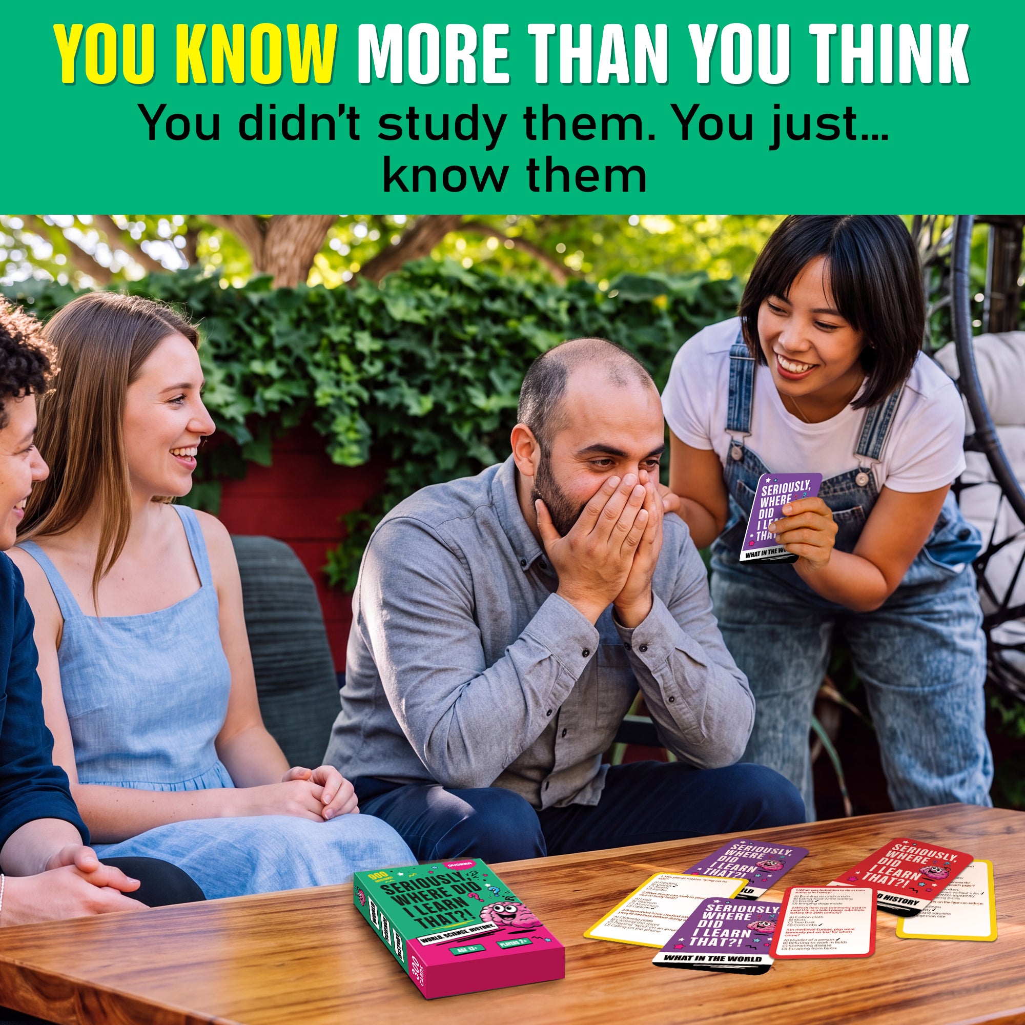 Trivia Card Games for Adults & Teens - 900 Questions on World, Science & History Facts