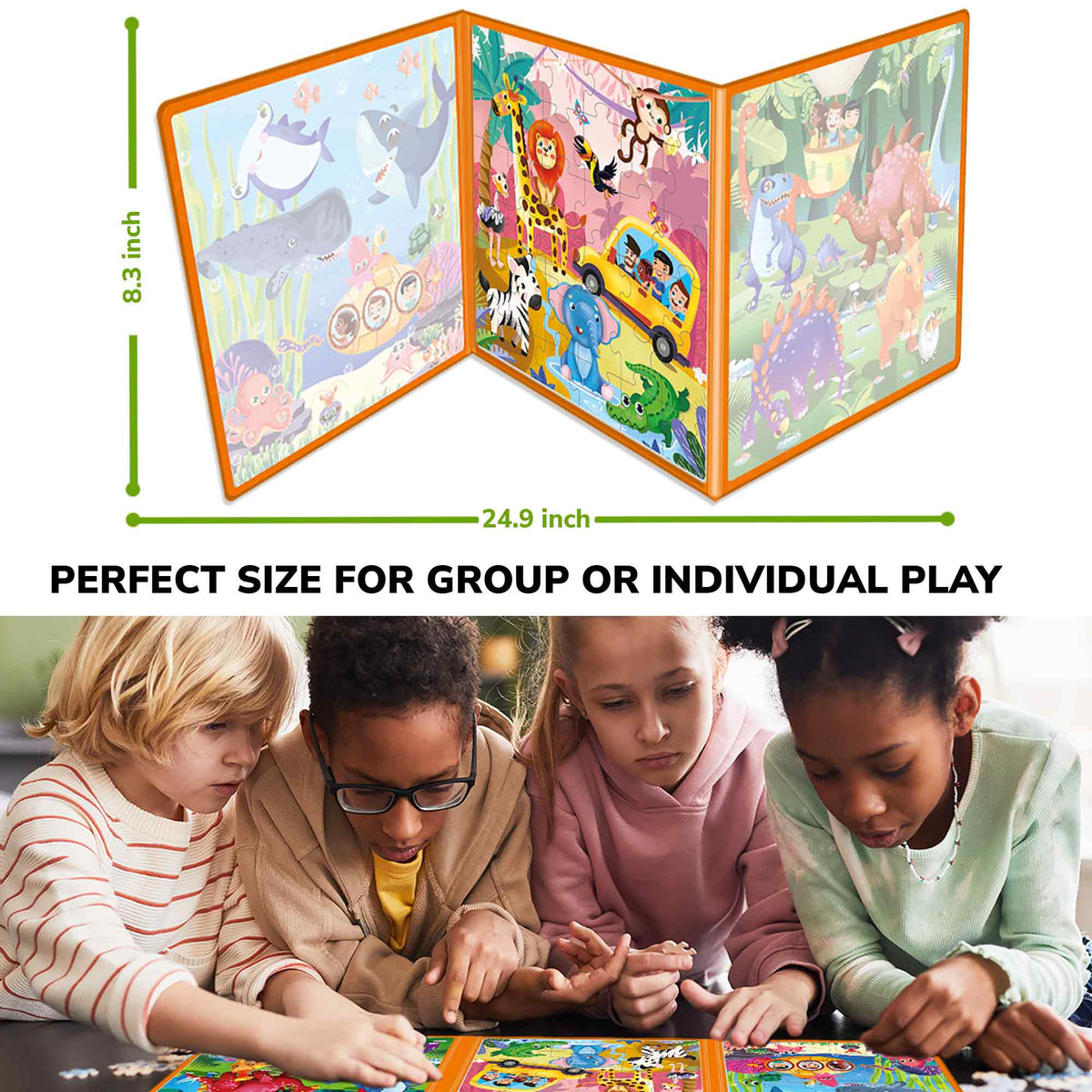 3 Set Magnetic Puzzles for Kids - Animal, Transport, Maps & Space