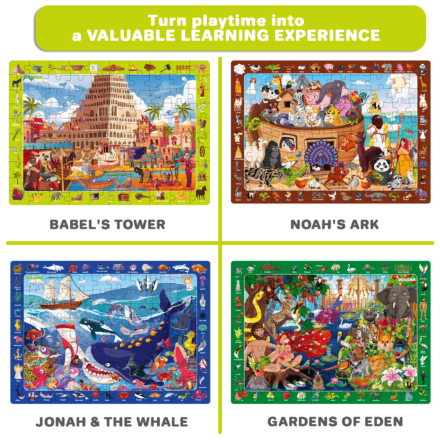 Set of 4 Bible Jigsaw Puzzles for Kids