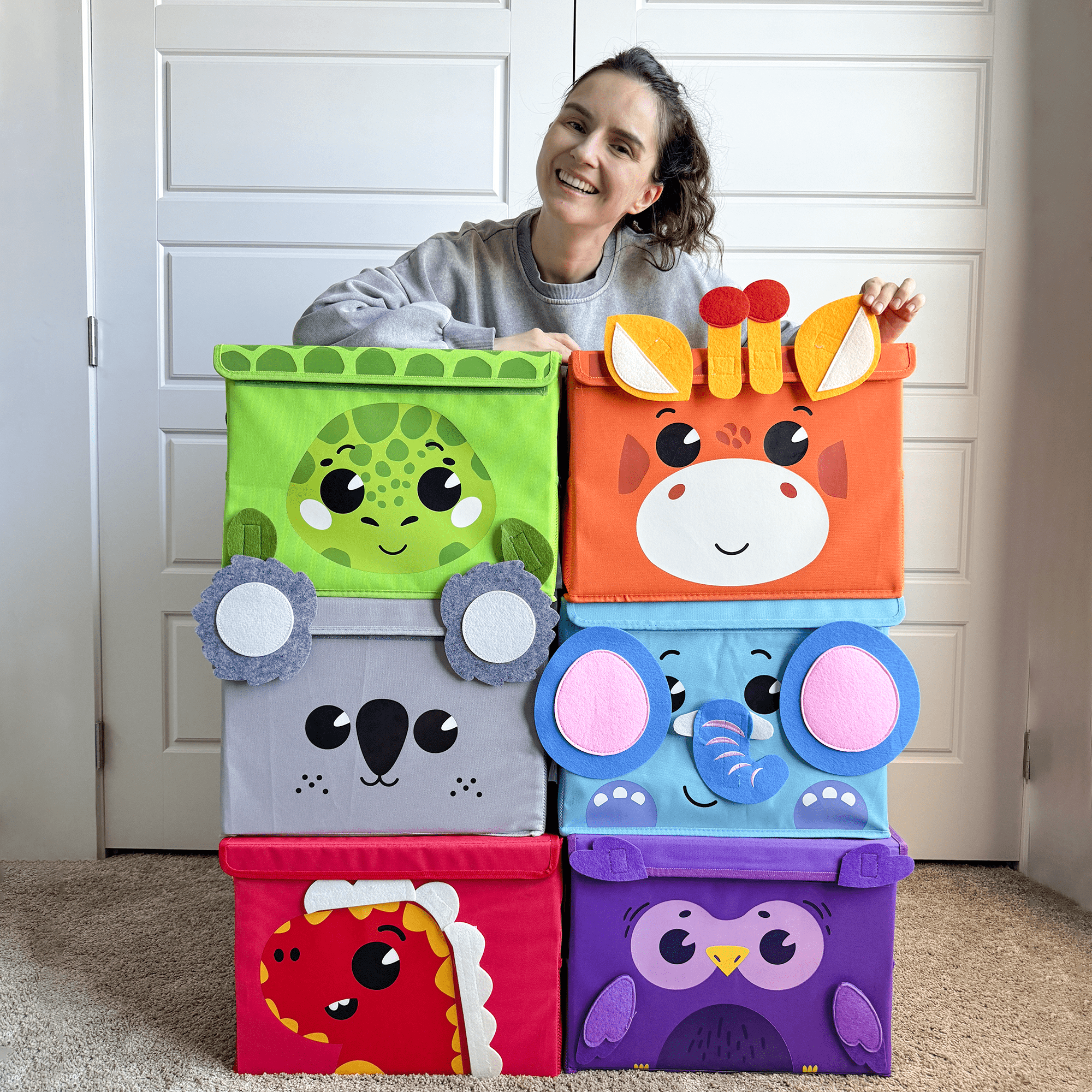 QUOKKA Owl Toy Storage Box | Toy Chest Organizer for Kids