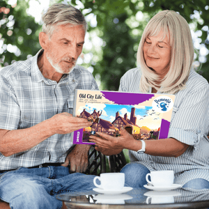 35 Piece Dementia Puzzles for Elderly | 3 Alzheimers Jigsaw Puzzle Games for Adults with Birds Steeds and Old City