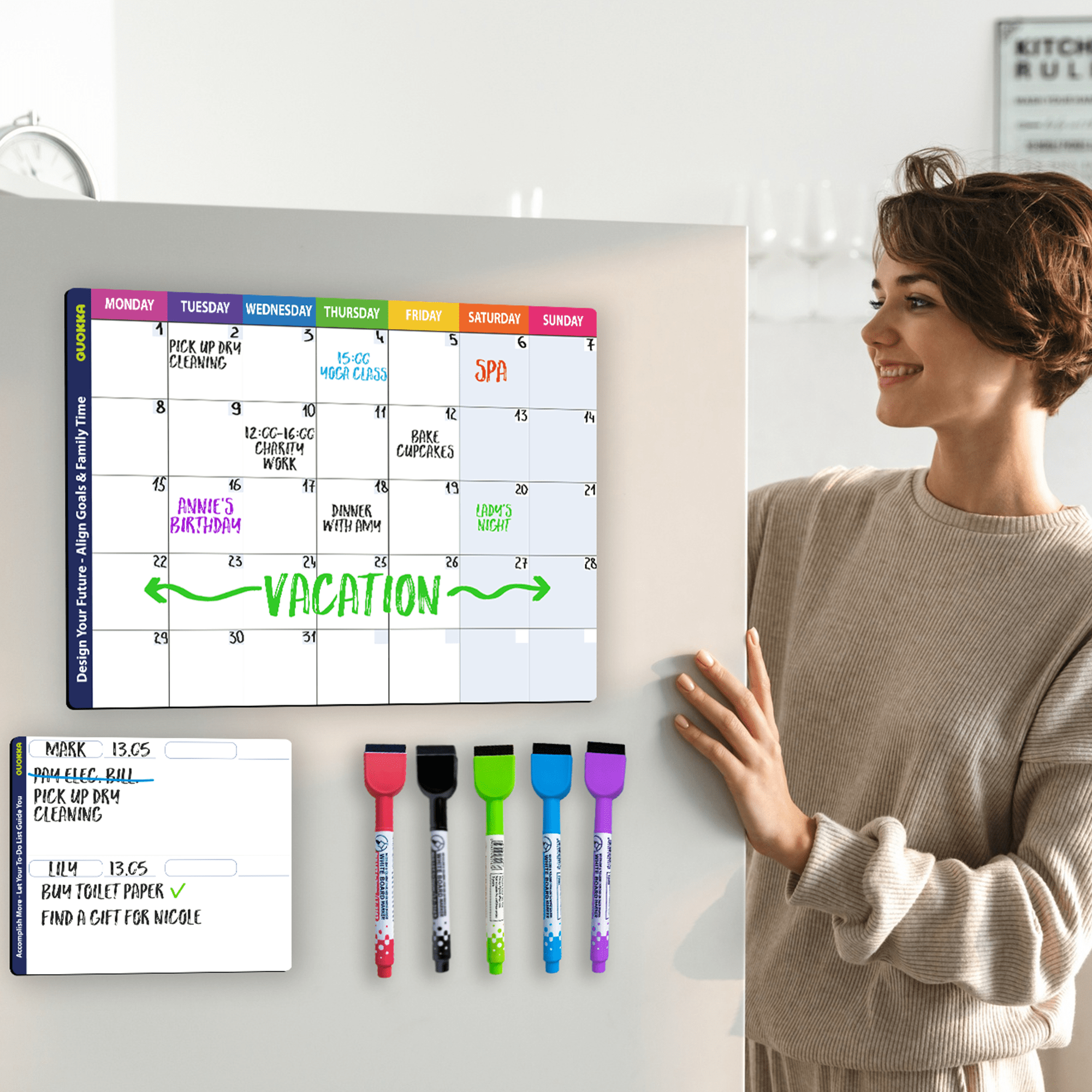 QUOKKA Magnetic Chore Chart for Adults and Multiple Kids