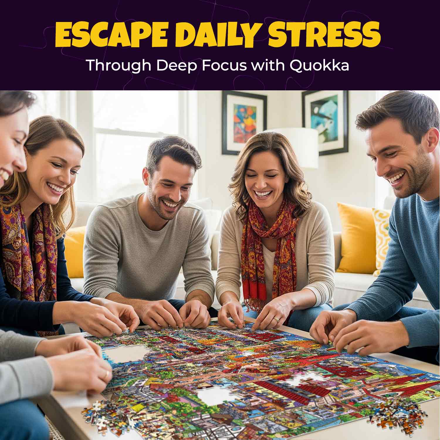 Bundle Set 3x1000 Piece Puzzle for Adults with Extra Fun Challenges