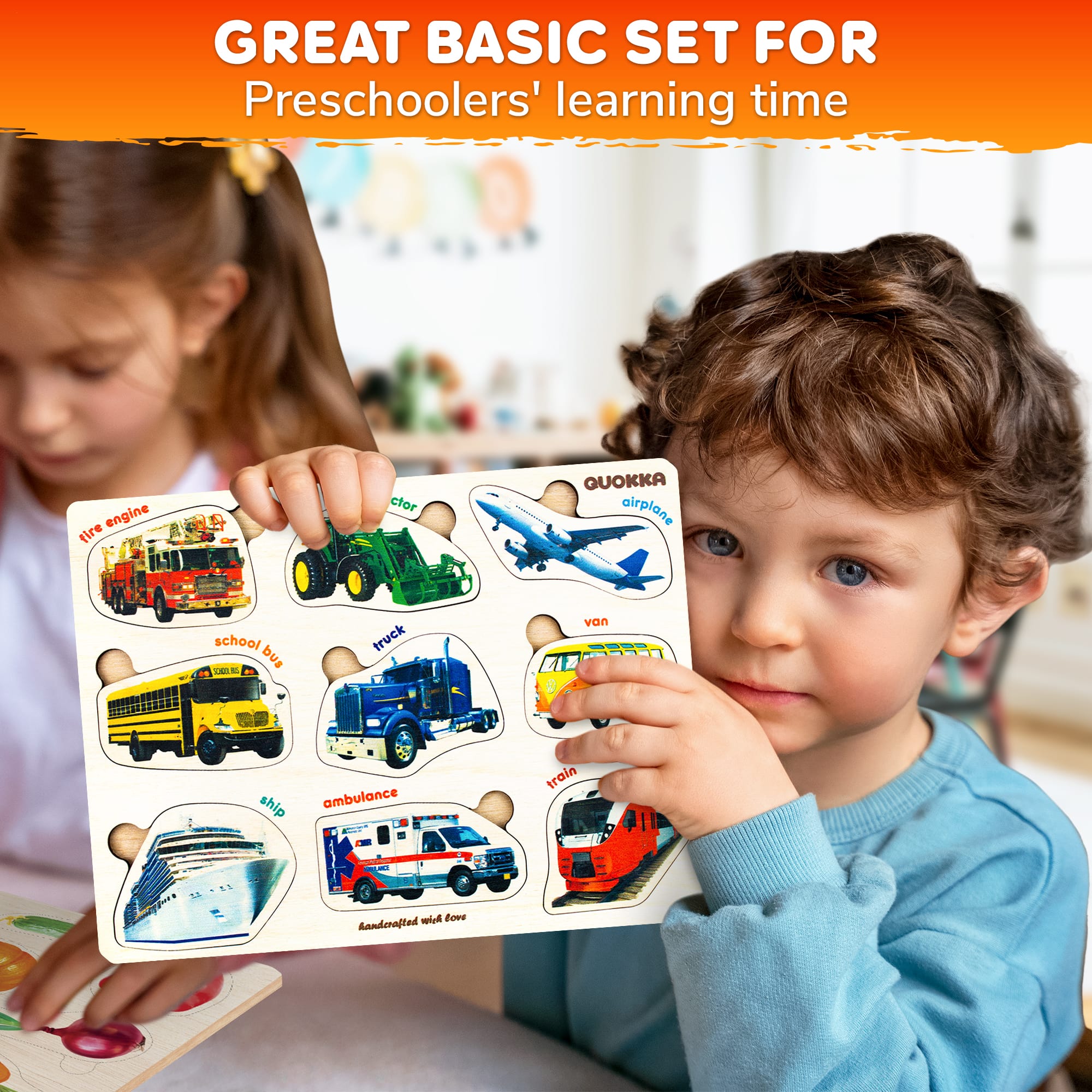 Montessori Cars Toy Puzzles for Toddlers