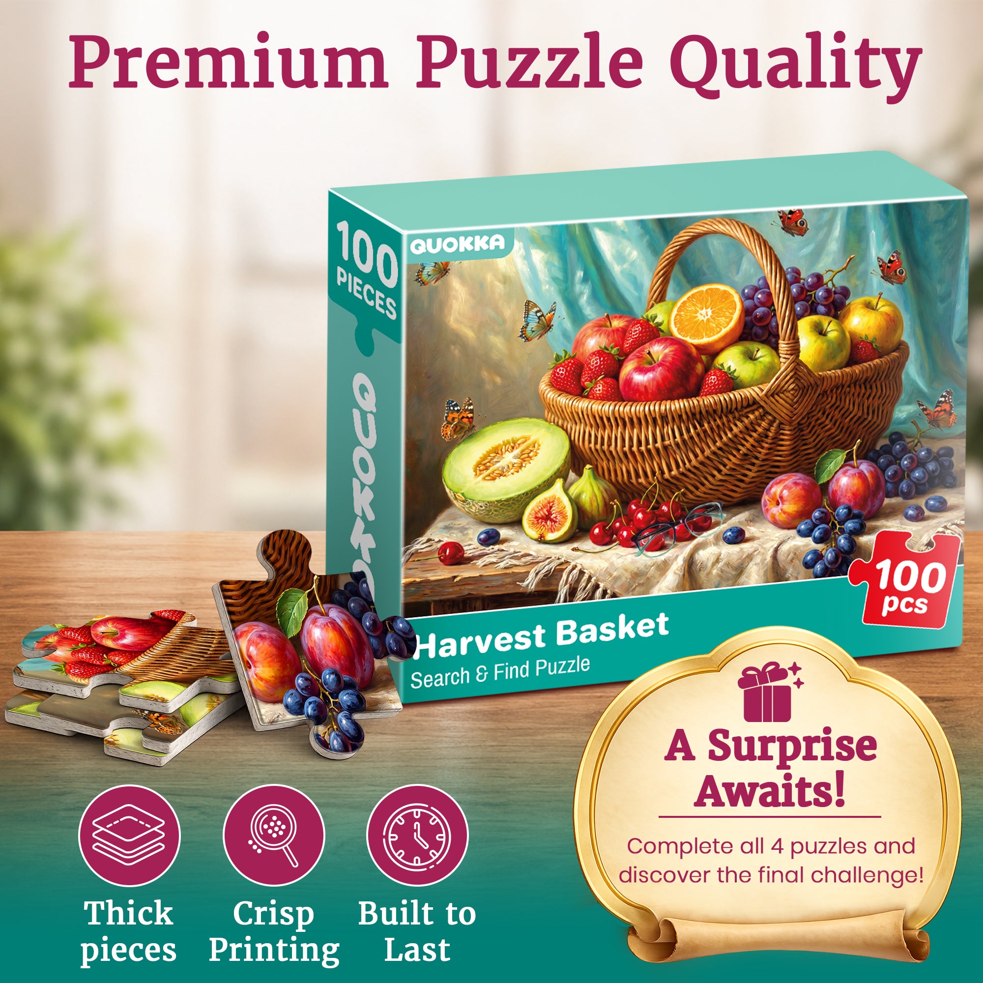 100 Pcs Search & Find Dementia Puzzles for Elderly - Still Lifes
