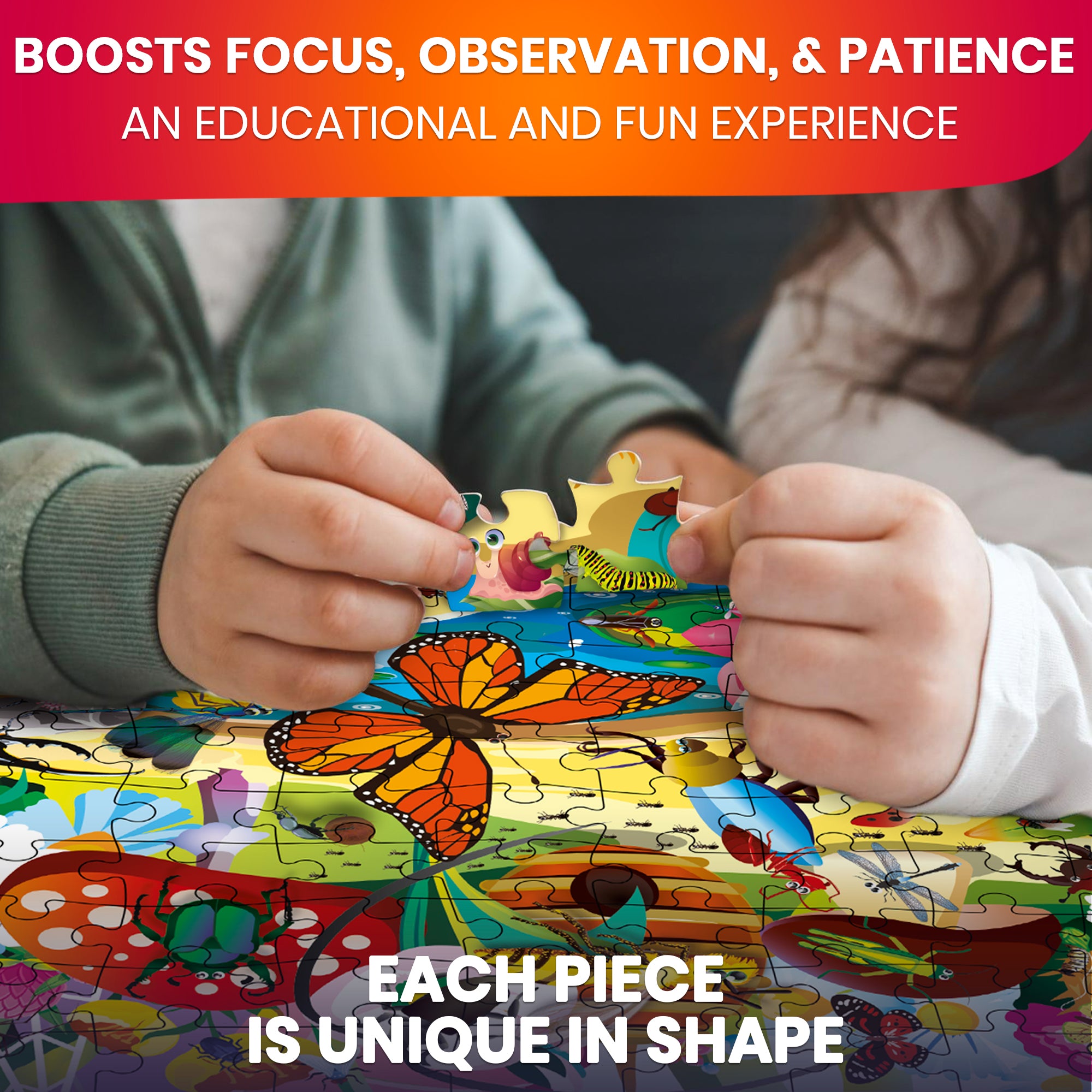 100 Pcs Search and Find Puzzles for Kids - Ocean, Insects & Forest