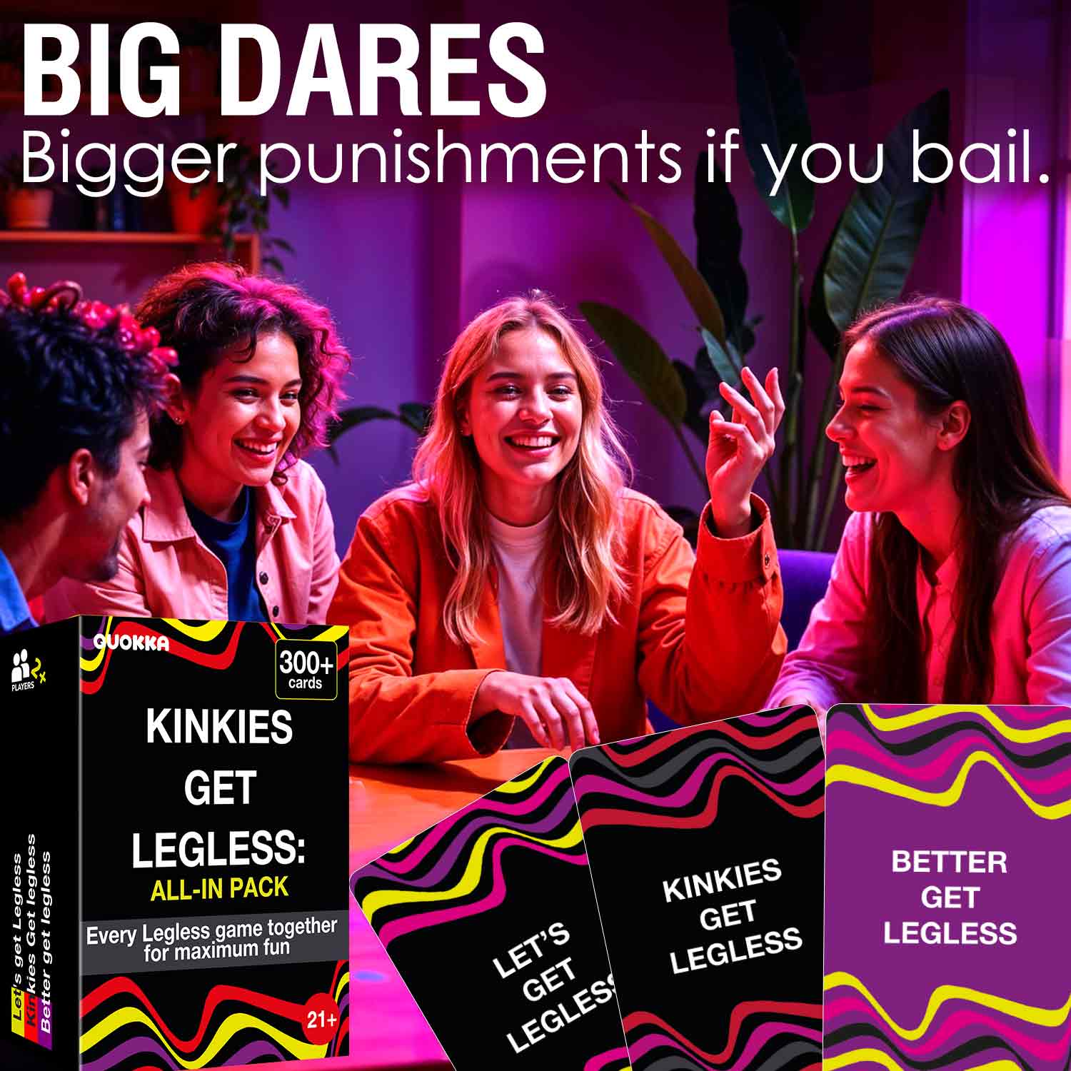 Party Game for Adults Kinkies Get Legless Challenges with 300+ Cards