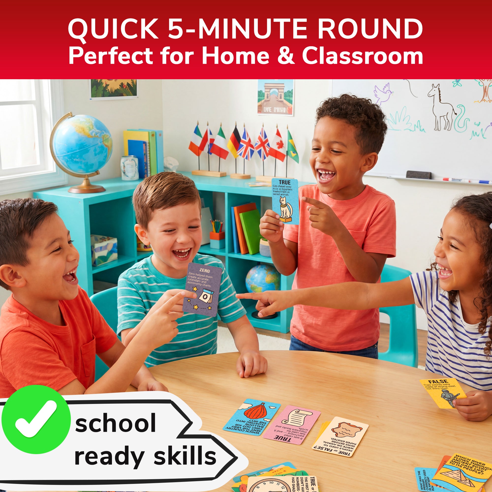 Trivia Card Game for Kids – History Facts & World History