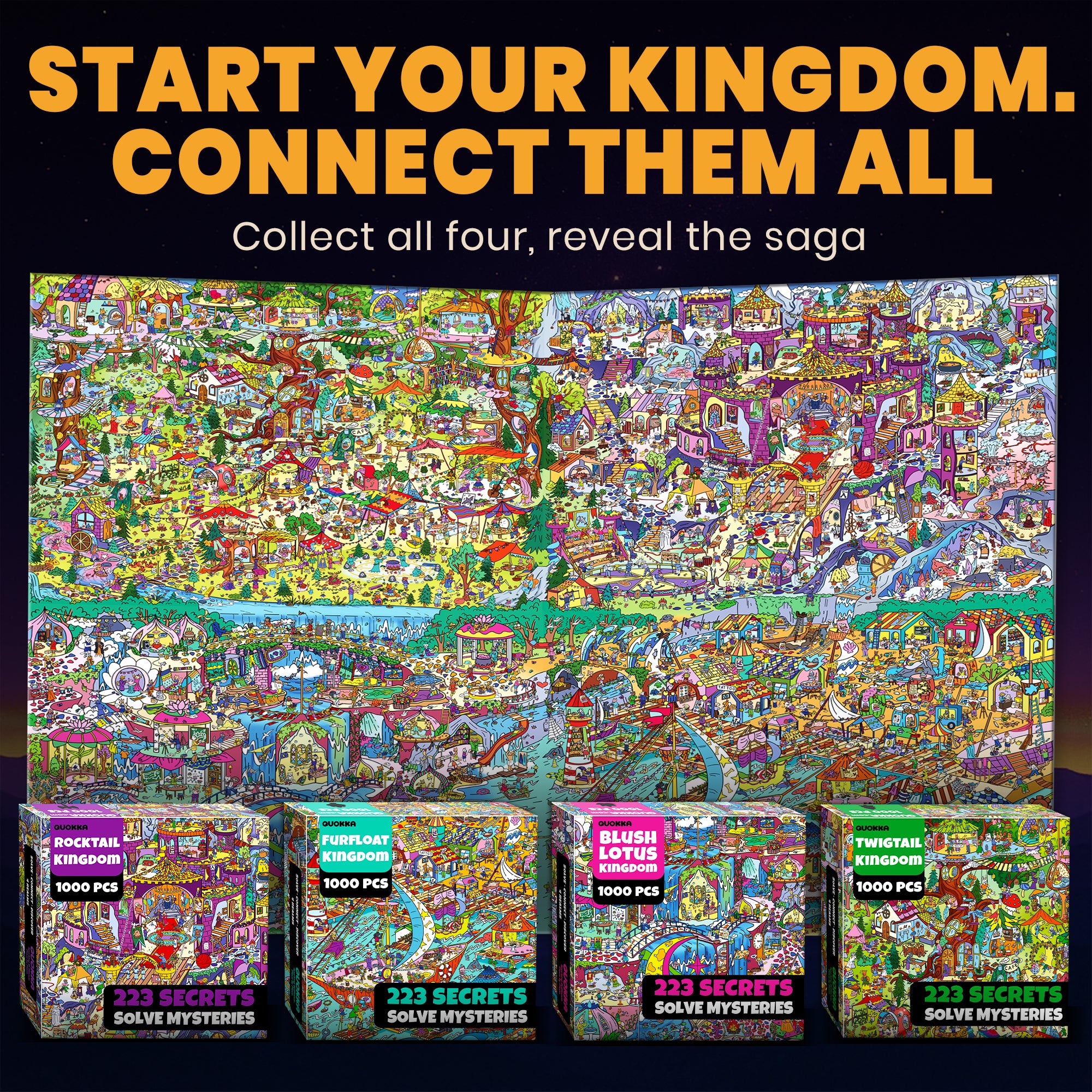 1000 Pcs Puzzle for Adults with Hidden Tasks | Rocktail Kingdom
