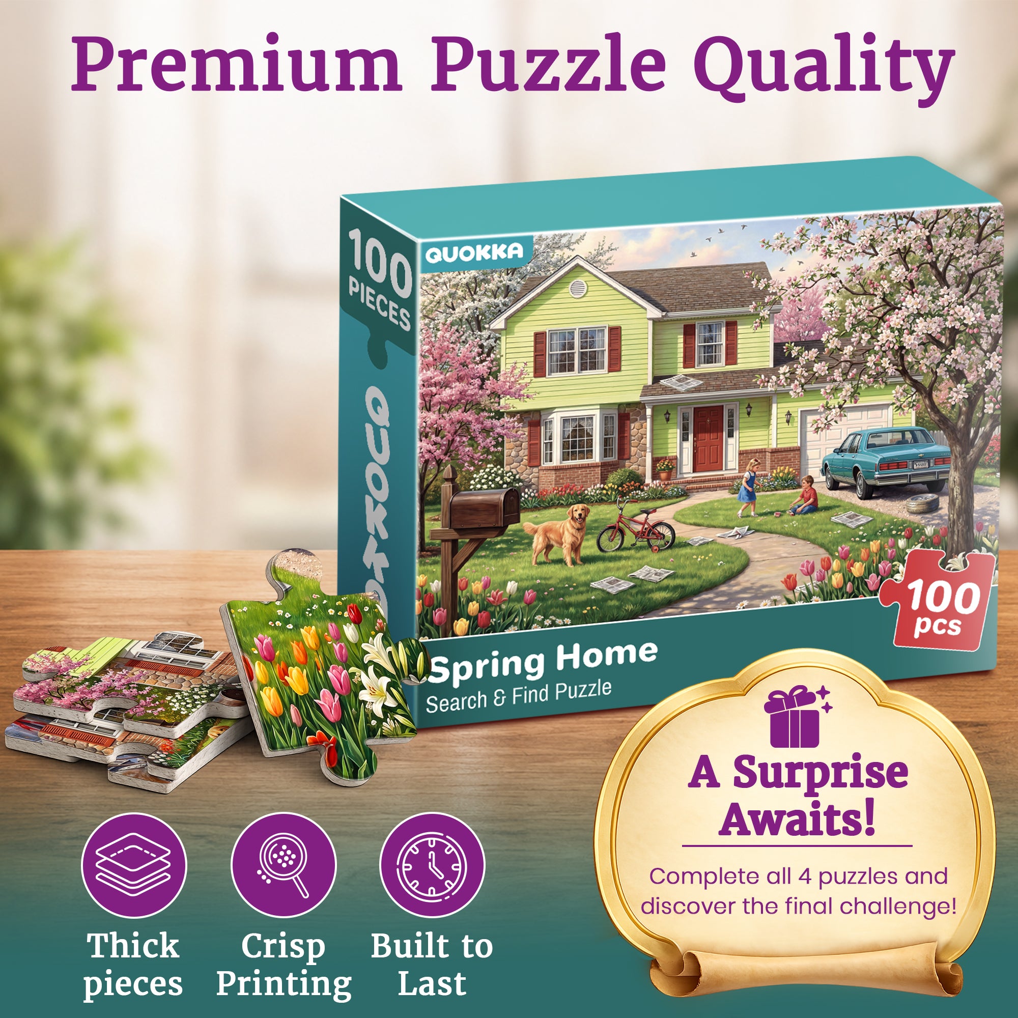 100 Pcs Search & Find Dementia Puzzles for Elderly - Retro