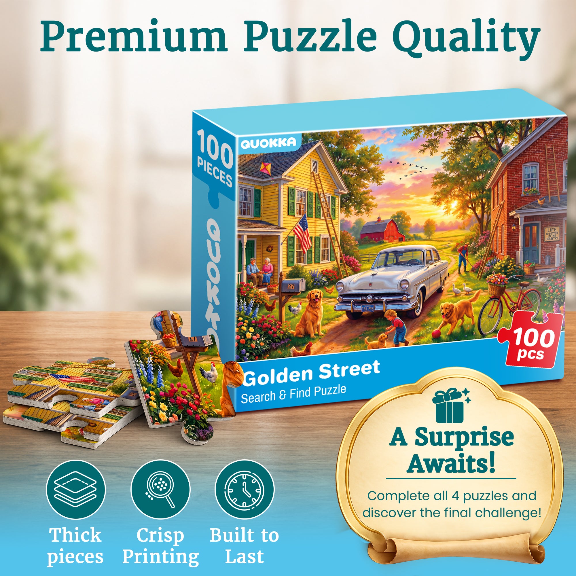 100 Pcs Search & Find Dementia Puzzles for Elderly - Rural America