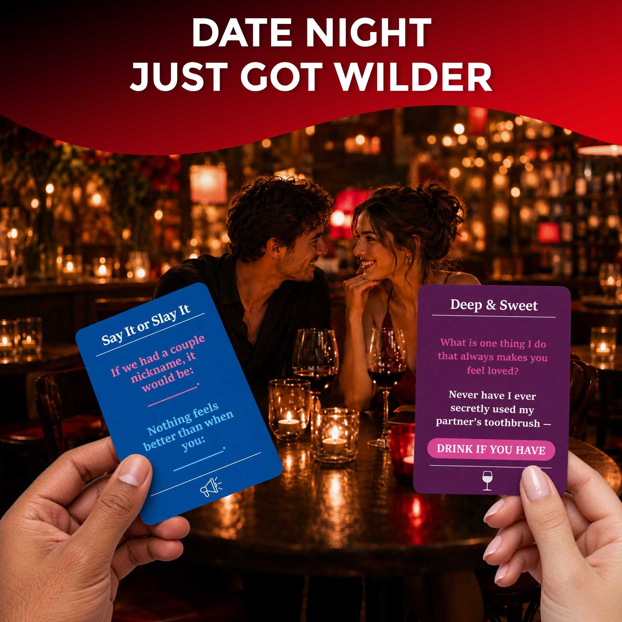 Couples Card Game Love Dare Drink – Spicy Date Night Game