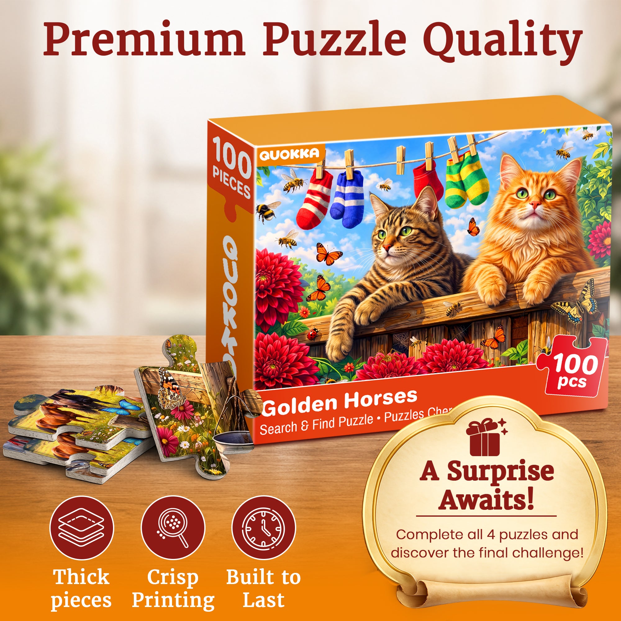 100 Pcs Search & Find Dementia Puzzles for Elderly - Animals