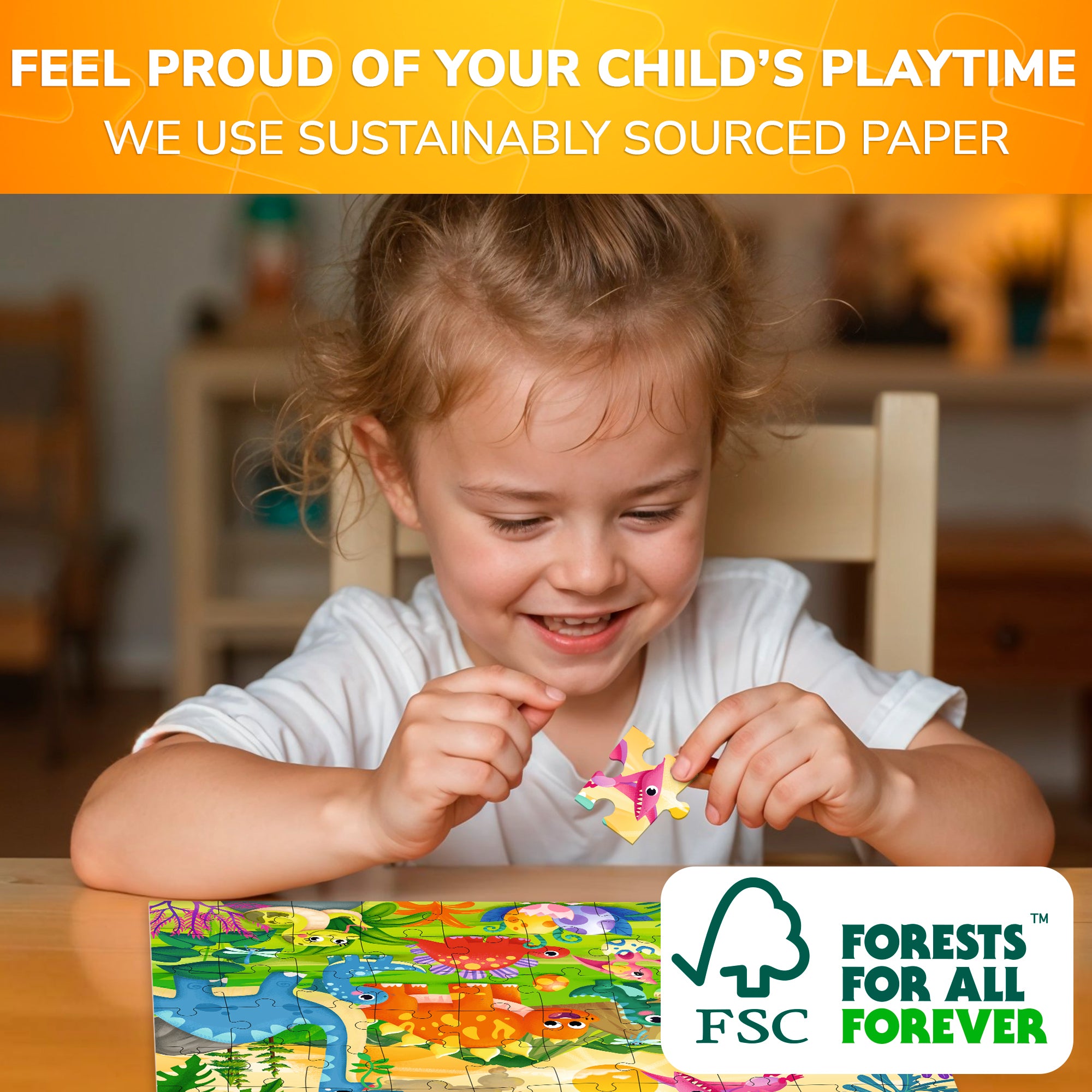 60 Pcs Puzzles for Kids - Dinosaurs
