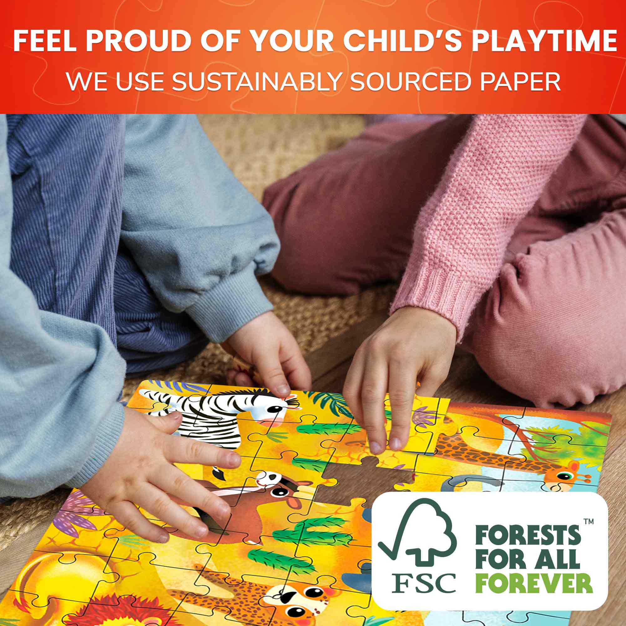 オガサカ　junior2 110cm LEKI 85cm セット Jigsaw Puzzles for Kids 60 Pcs Farm, Polar, Ocean & Safari Animals