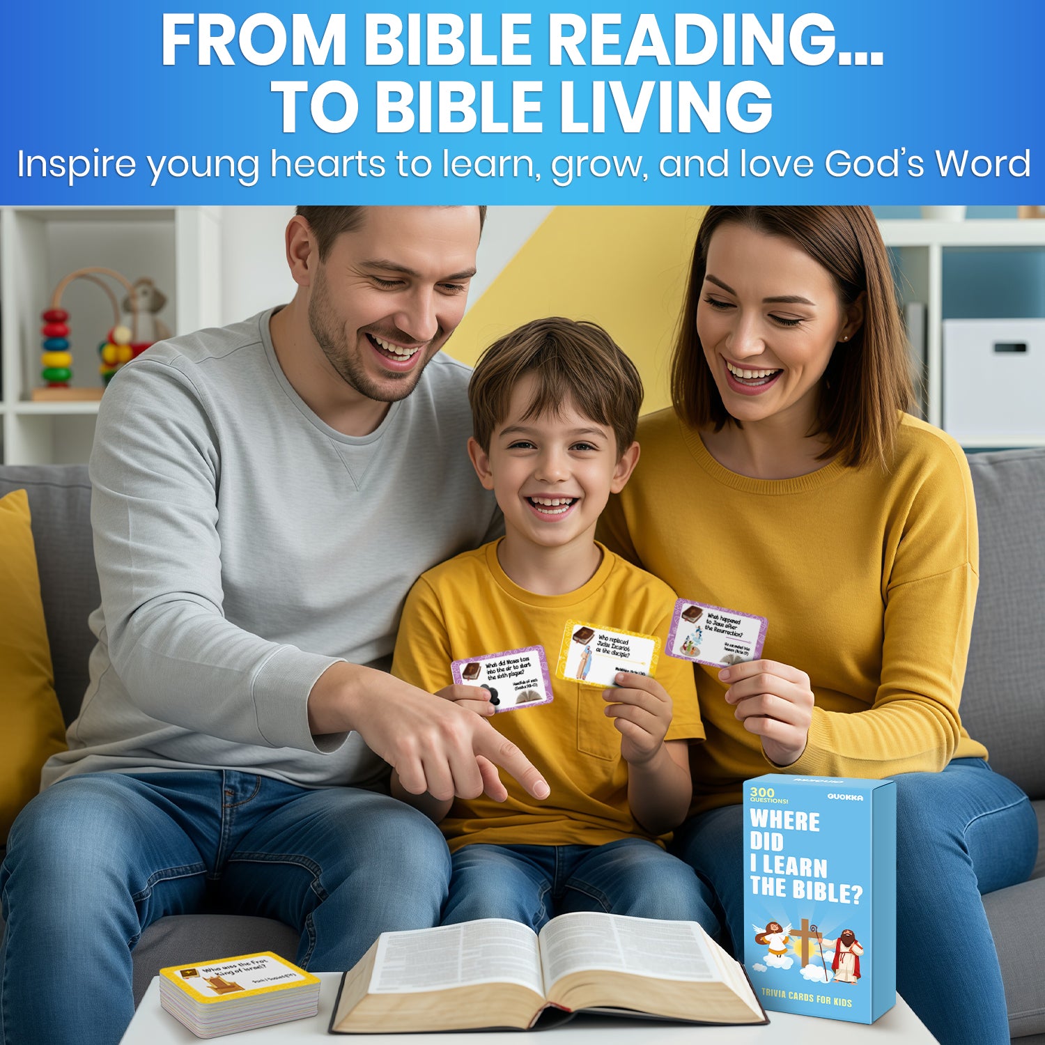 Bible Trivia Game - 300 Engaging Questions for Kids & Families