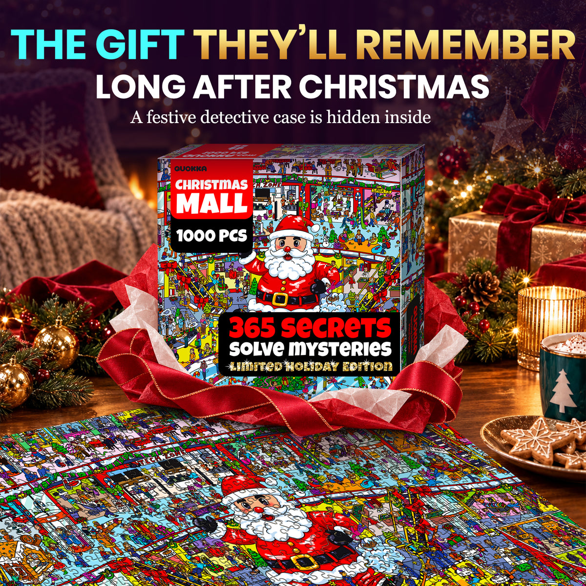 1000 Pcs Puzzle for Adults with Hidden Tasks - Christmas Mall