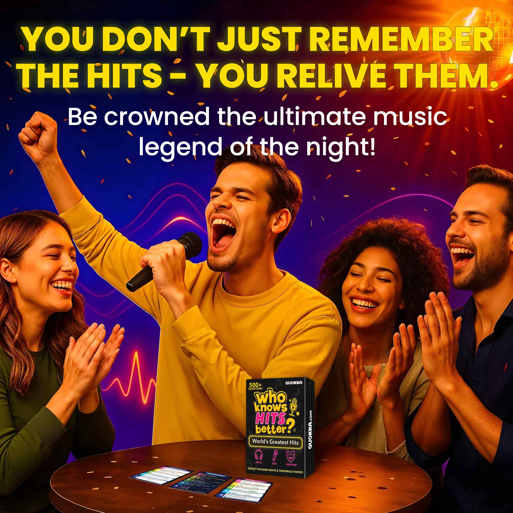 Card Game Who Knows Hits Better? 500+ Questions Music Games