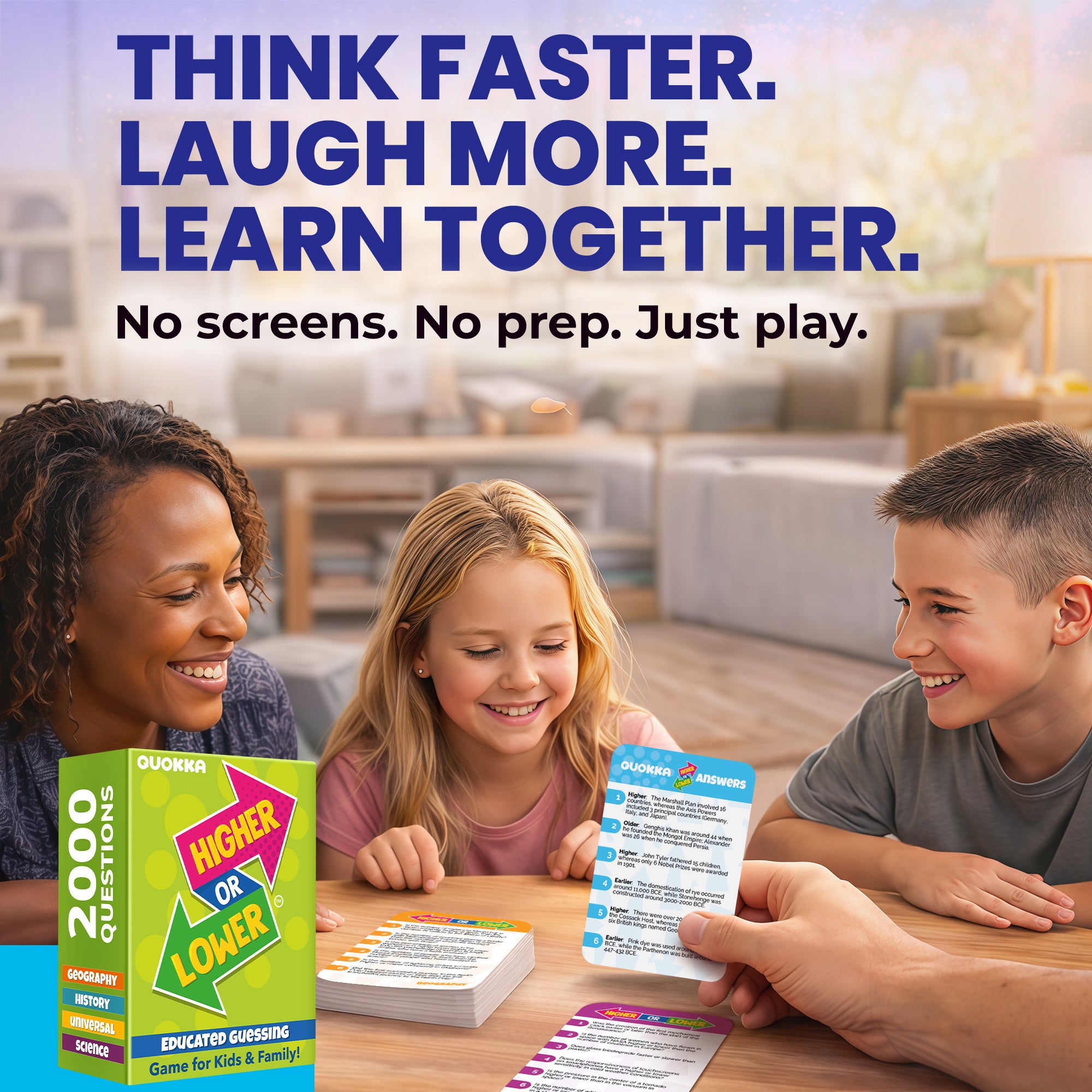 4 Set Board Game Higher or Lower for Family