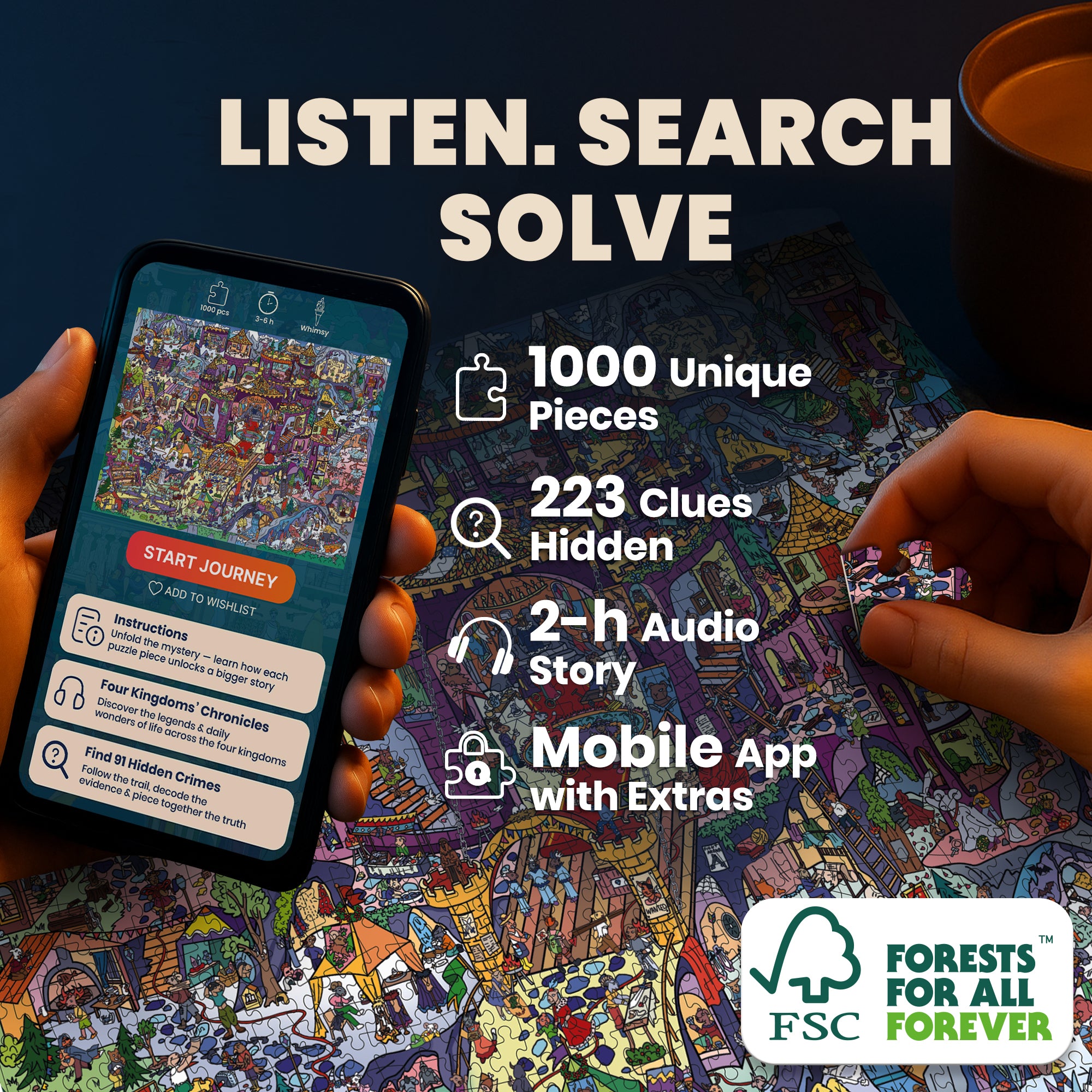 1000 Pcs Puzzle for Adults with Hidden Tasks | Rocktail Kingdom