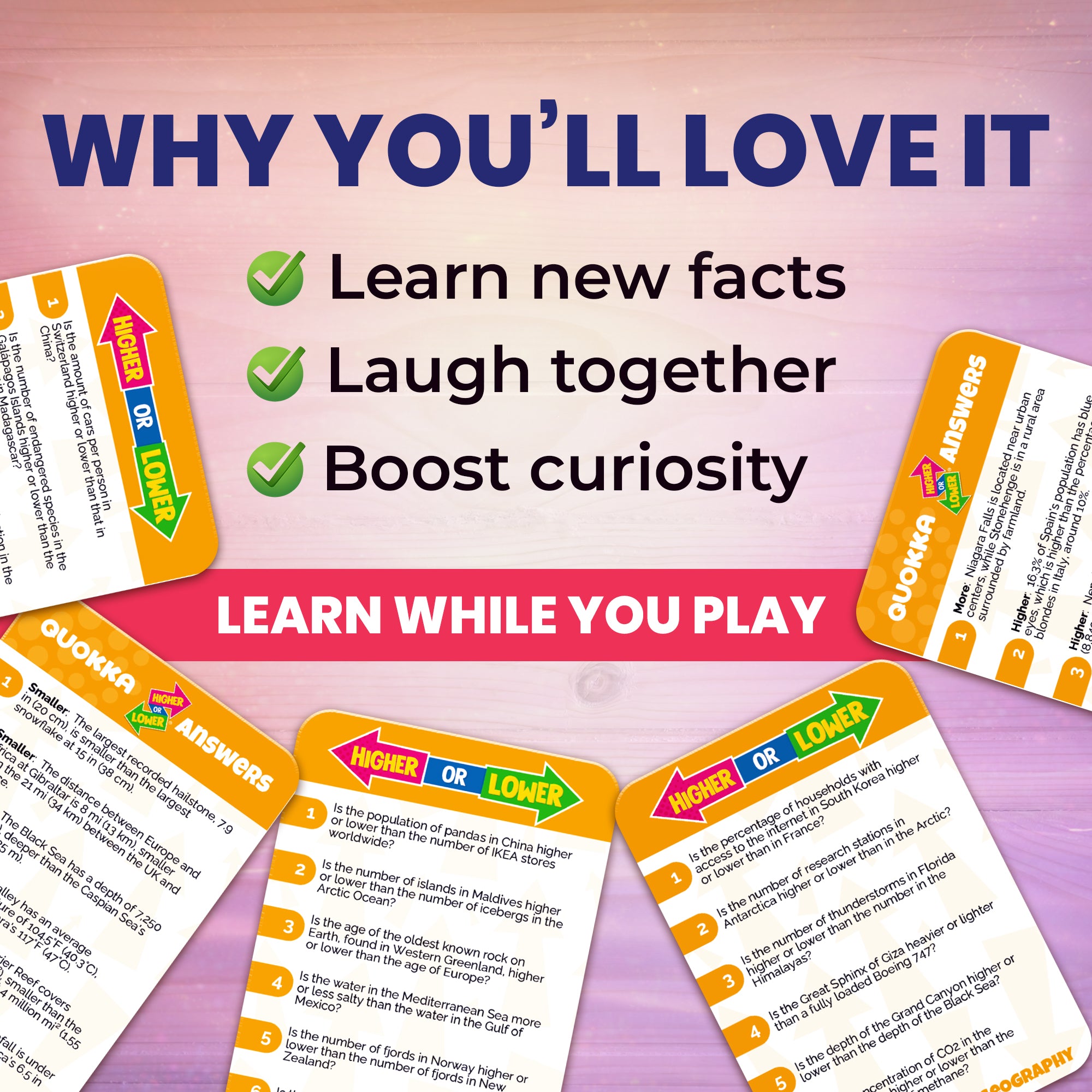 Higher or Lower Geography Family Board Game