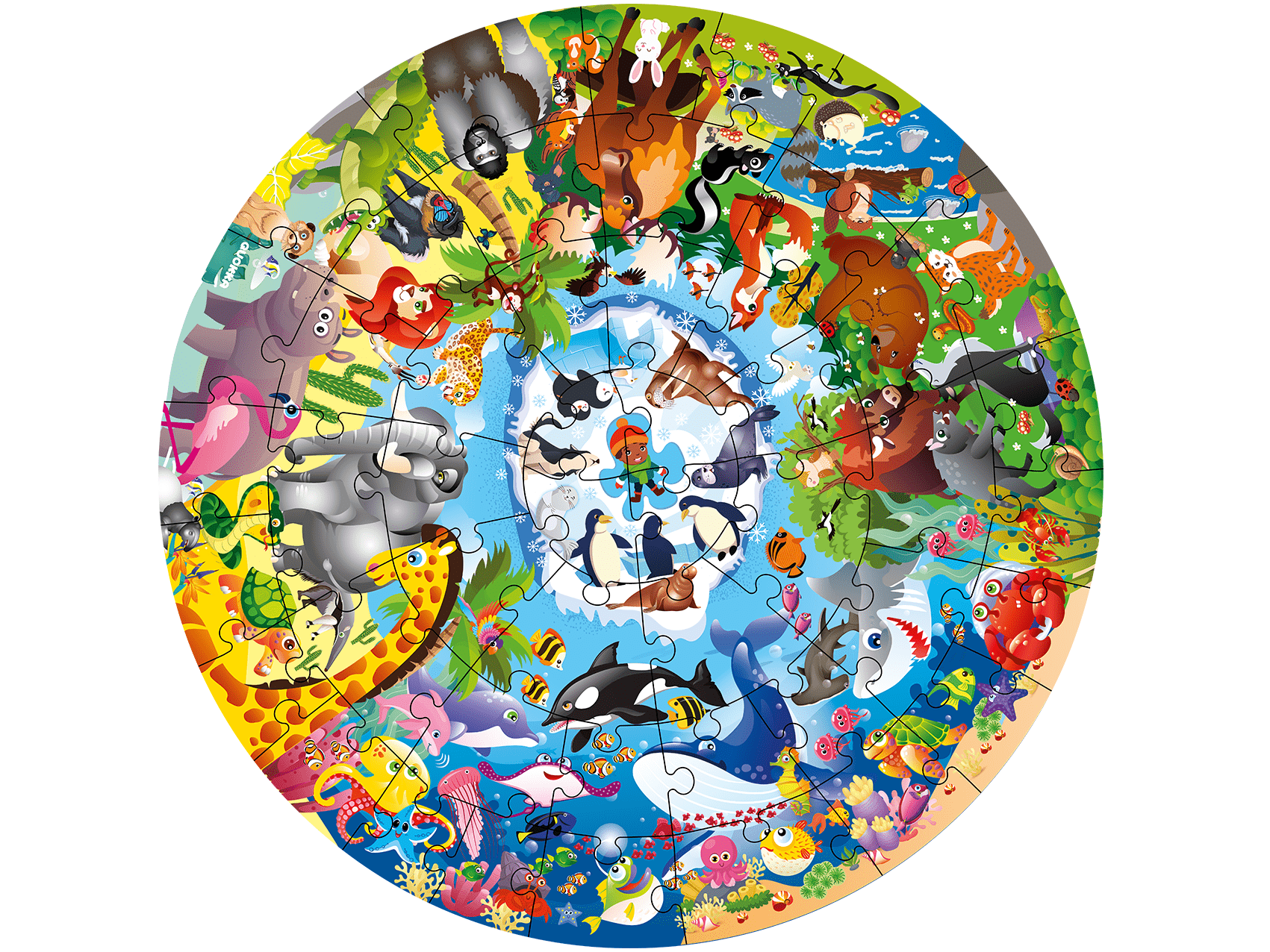 Round Puzzles with Animals