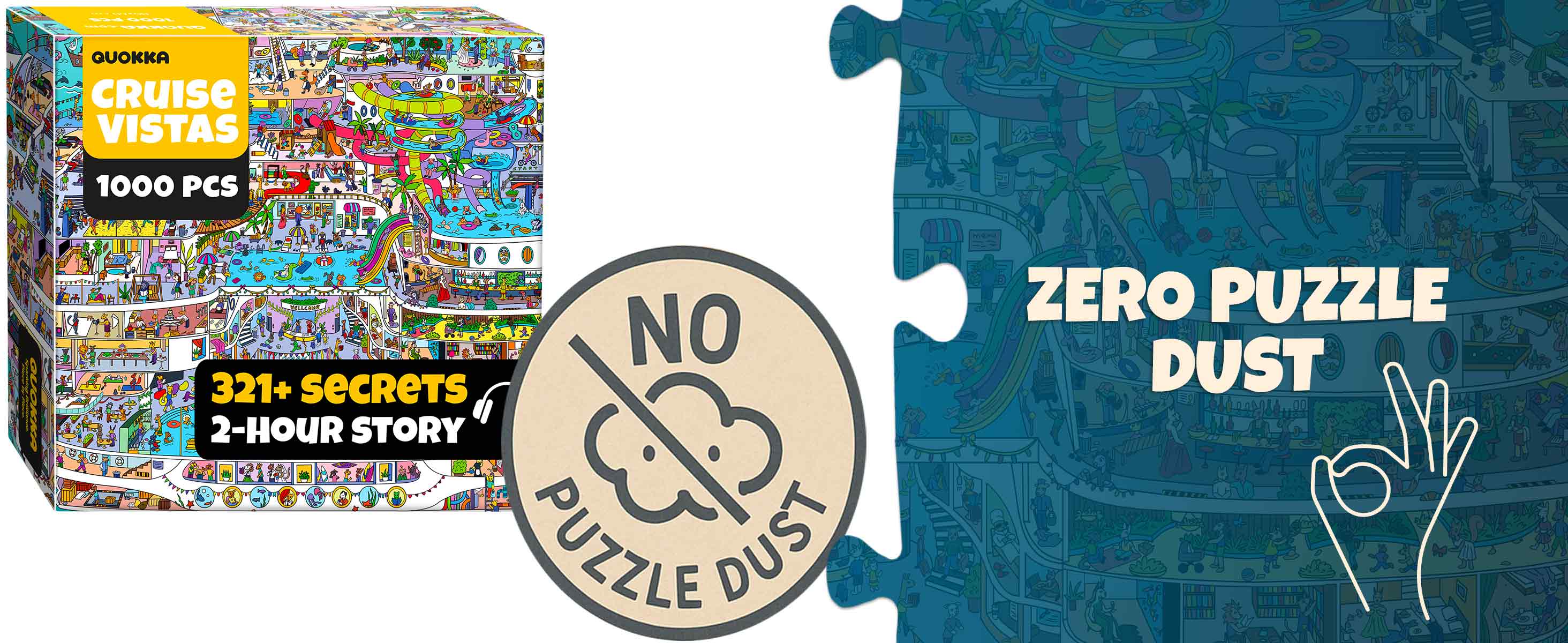 QUOKKA 1000-Pcs Cruise Vistas Puzzle | Premium Jigsaw for Adults