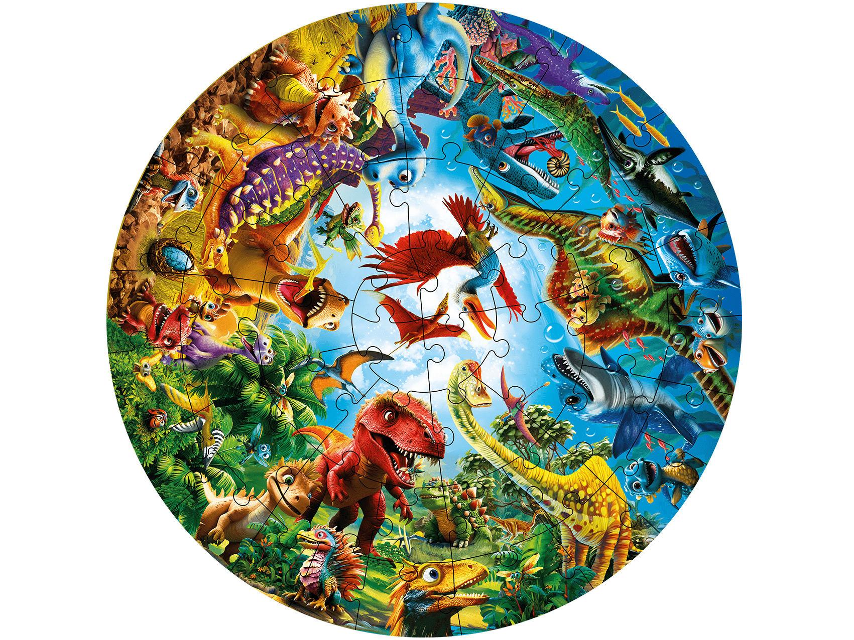 Dino Round Puzzles