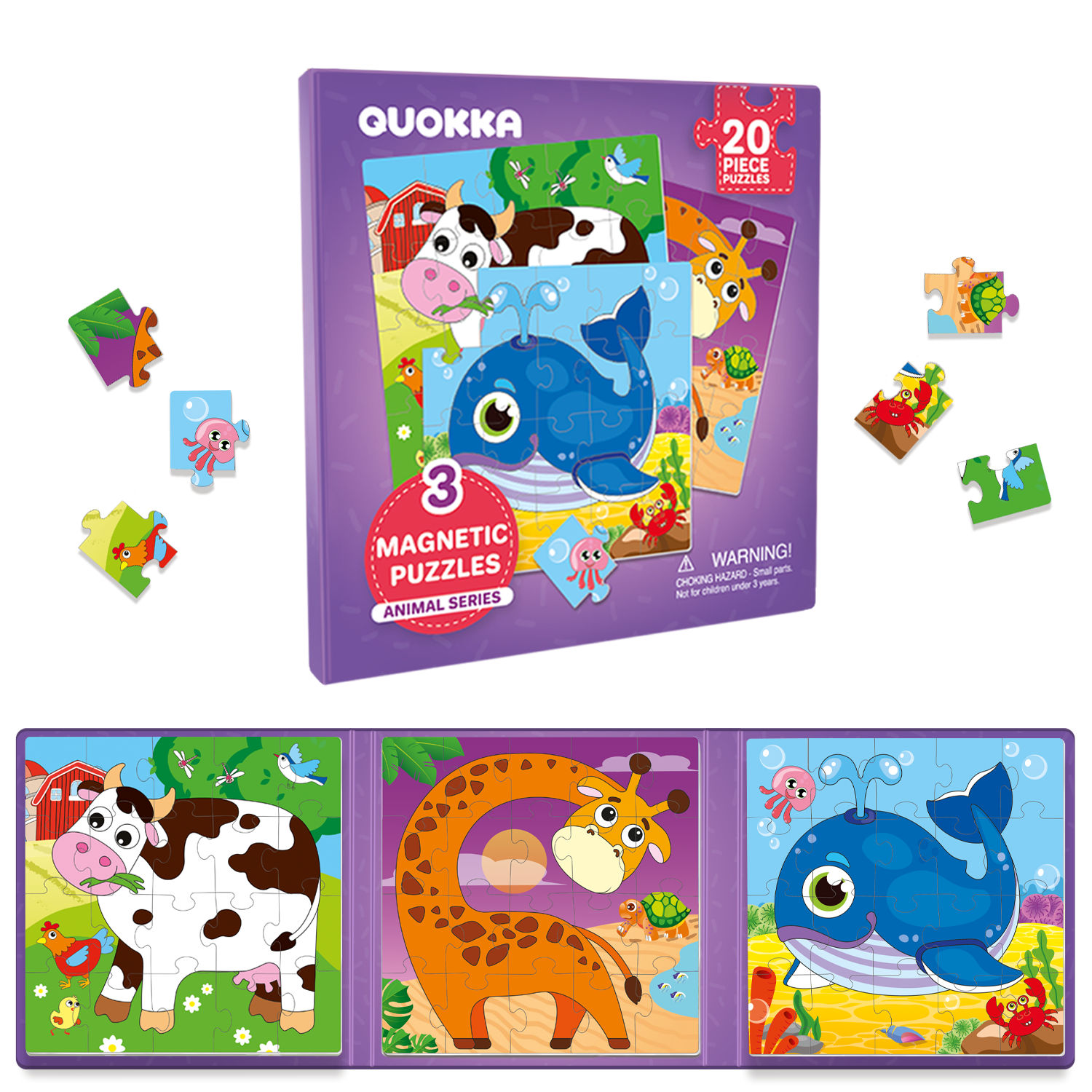 Magnetic Book 20 Piece Puzzles for Kids