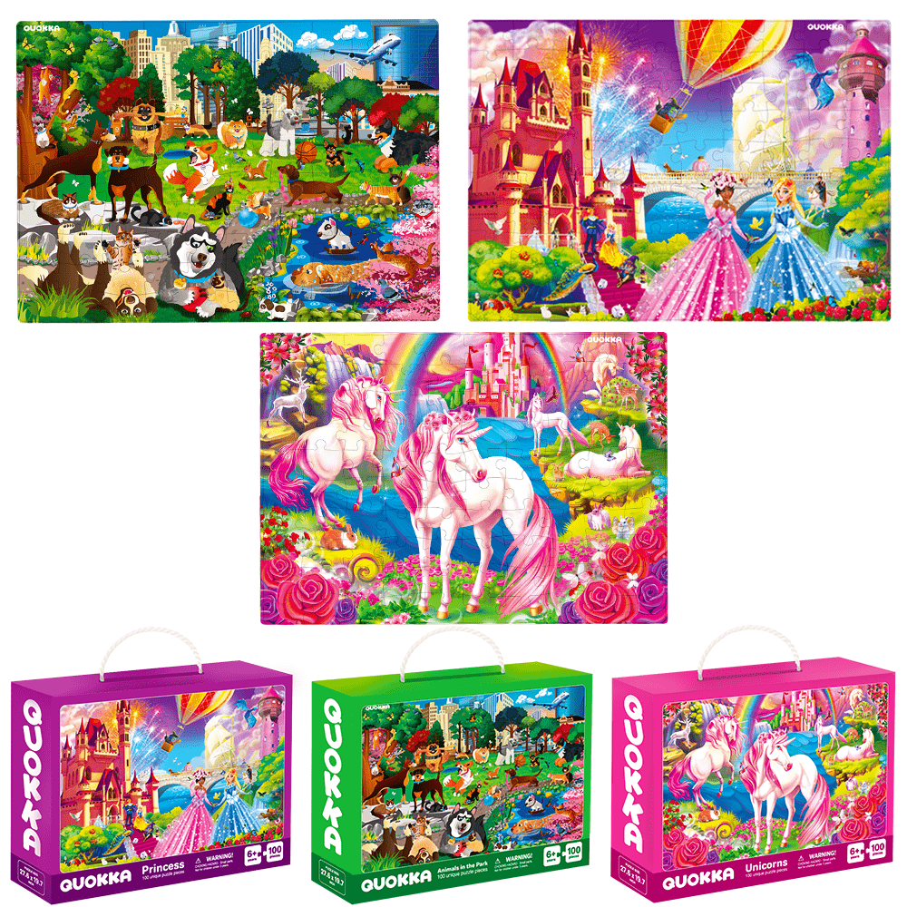 Bundle Set of 7 Puzzles for Kids | Unicorns, Princess