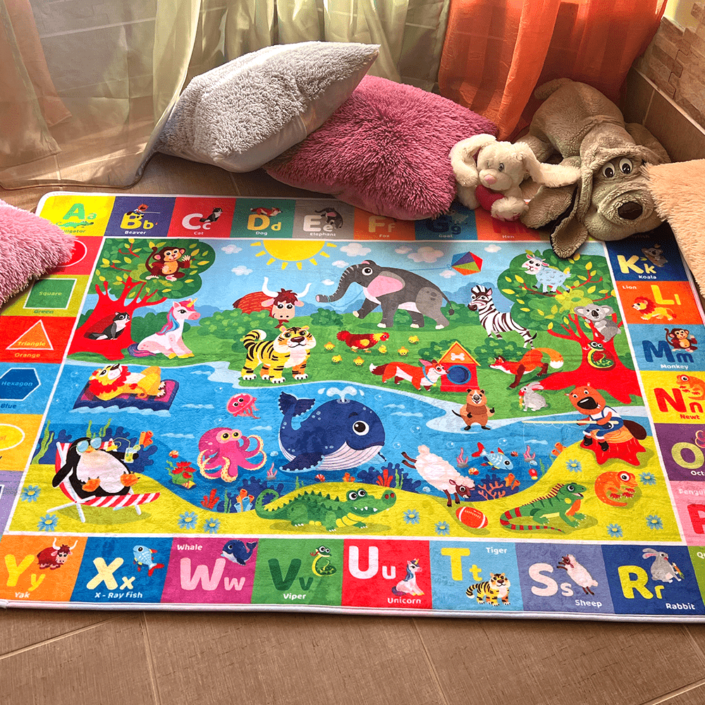 QUOKKA Giant Baby Play Mat for Floor | Plush ABC Playmat for Toddlers