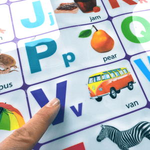 Alphabet Poster Preschool Learning Toy Blue