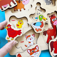 Load image into Gallery viewer, Puzzles for Toddler Development | 6 Pack | Bugs Birds Animals Transport etc
