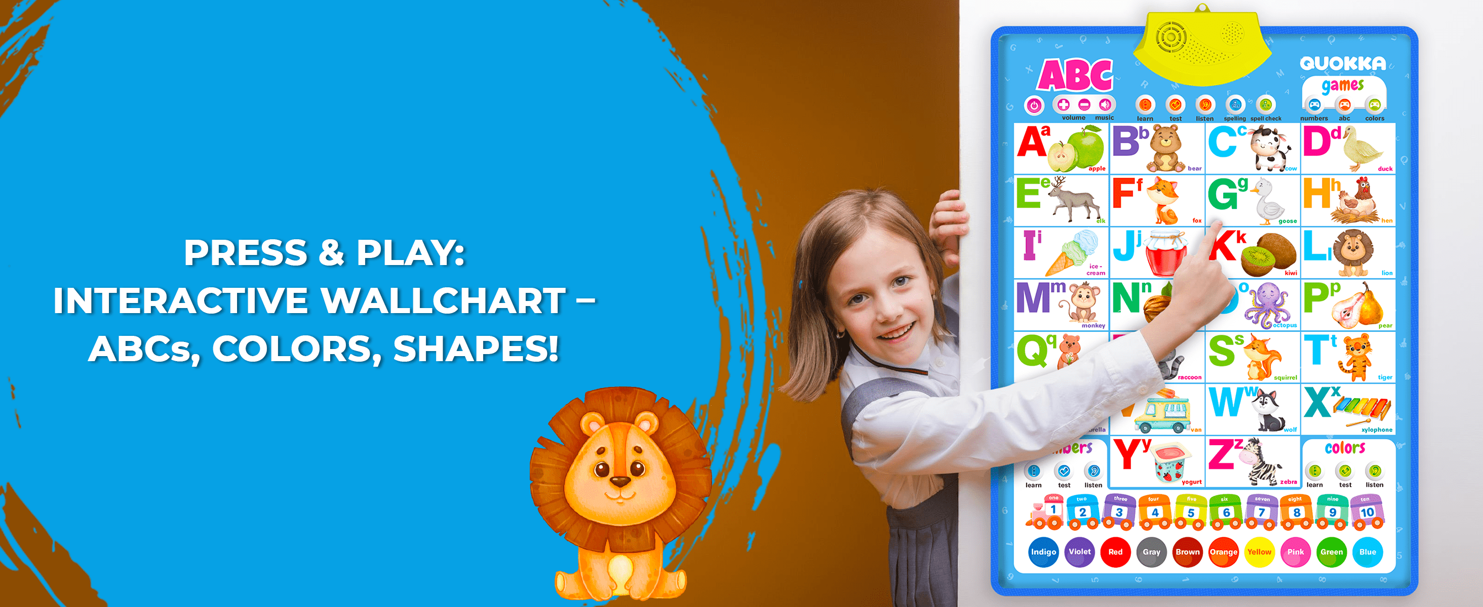 Vertical ABC Learning Wall Chart for Toddlers