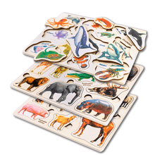 Load image into Gallery viewer, Toddler Puzzles Real Animal Wooden Set | Farm Ocean Wild Animals
