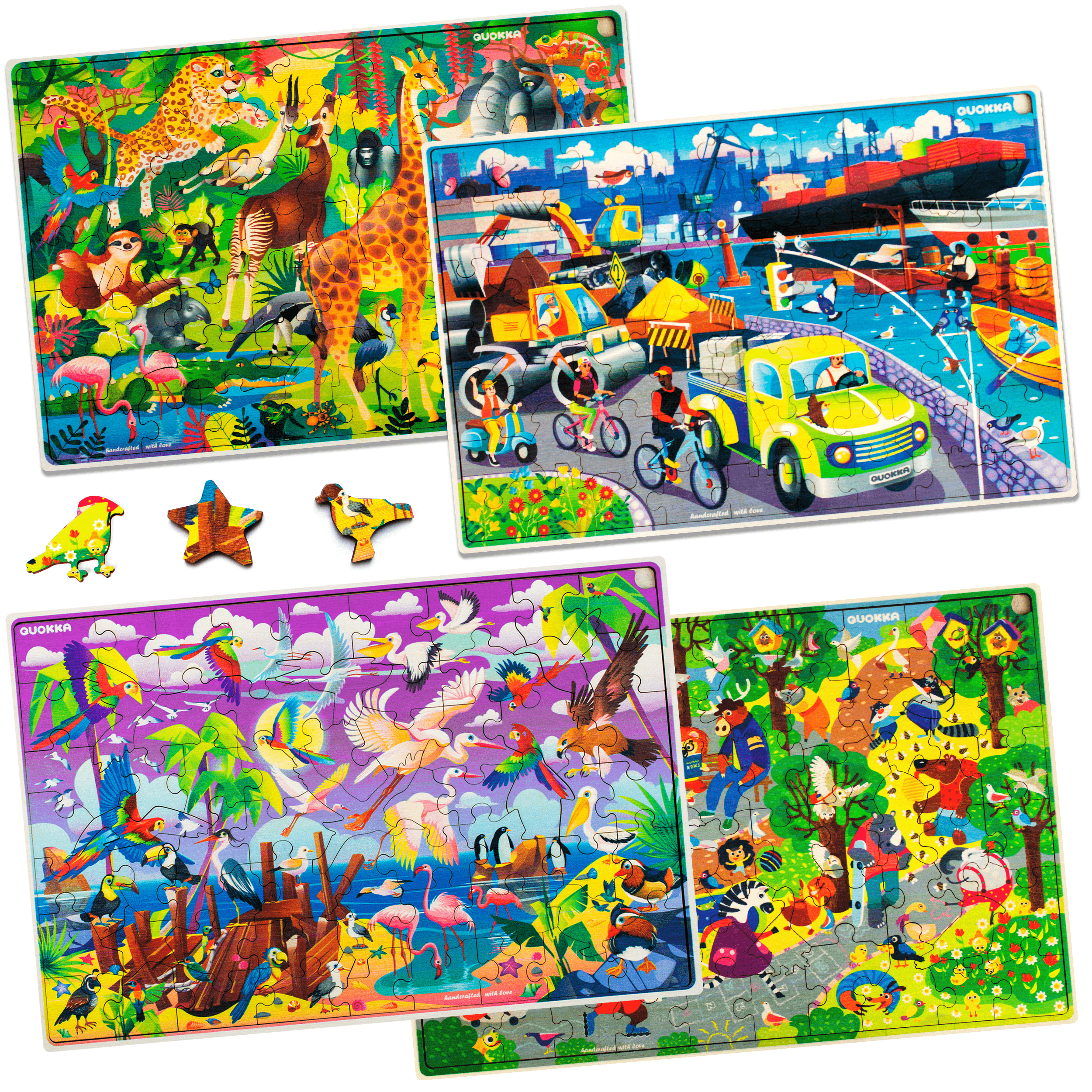 Wooden jigsaw puzzles designed in the U.S.A by Adducate