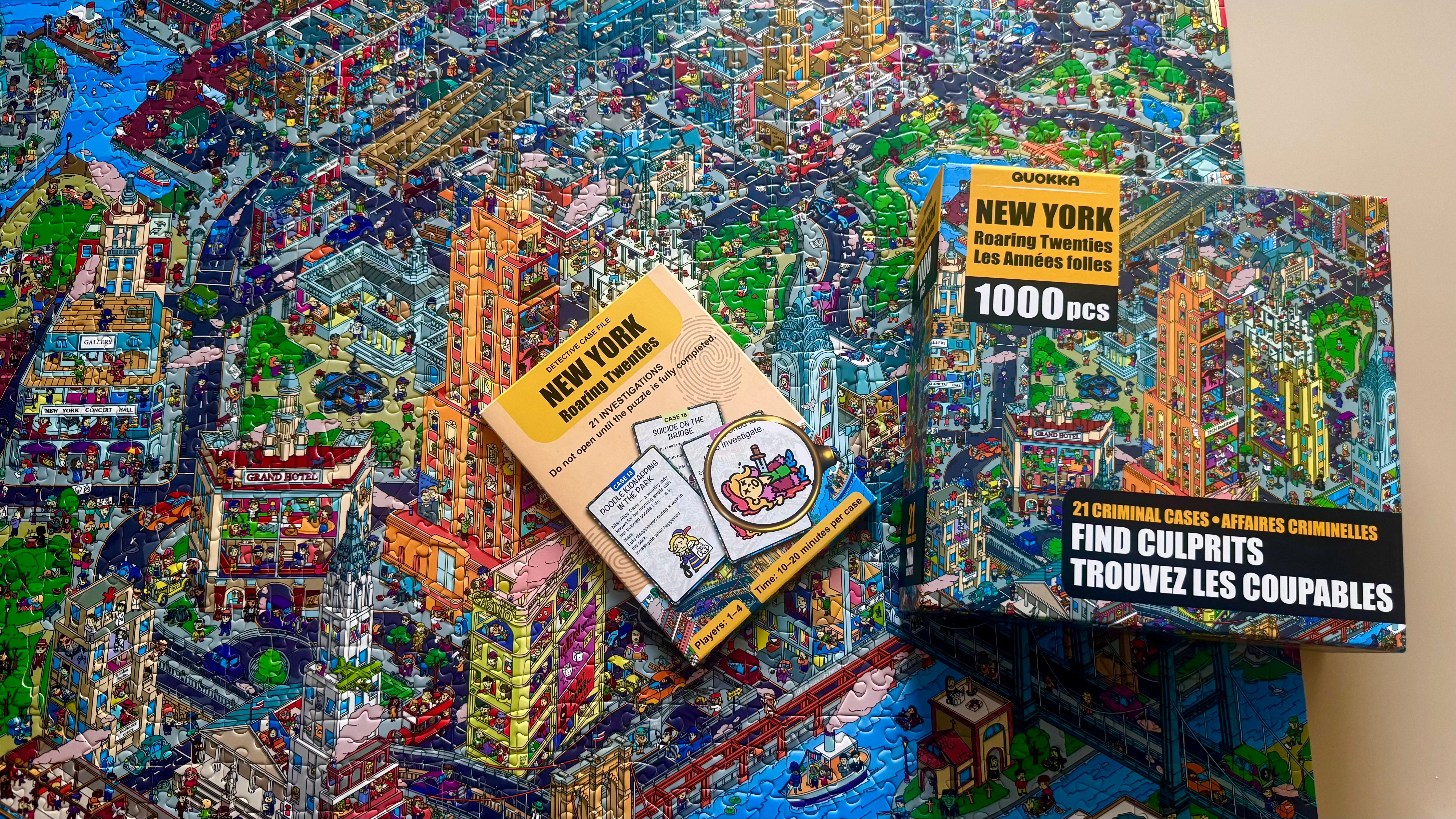 QUOKKA 1000 Pcs Puzzle for Adults Detective with 21 Cases - New York