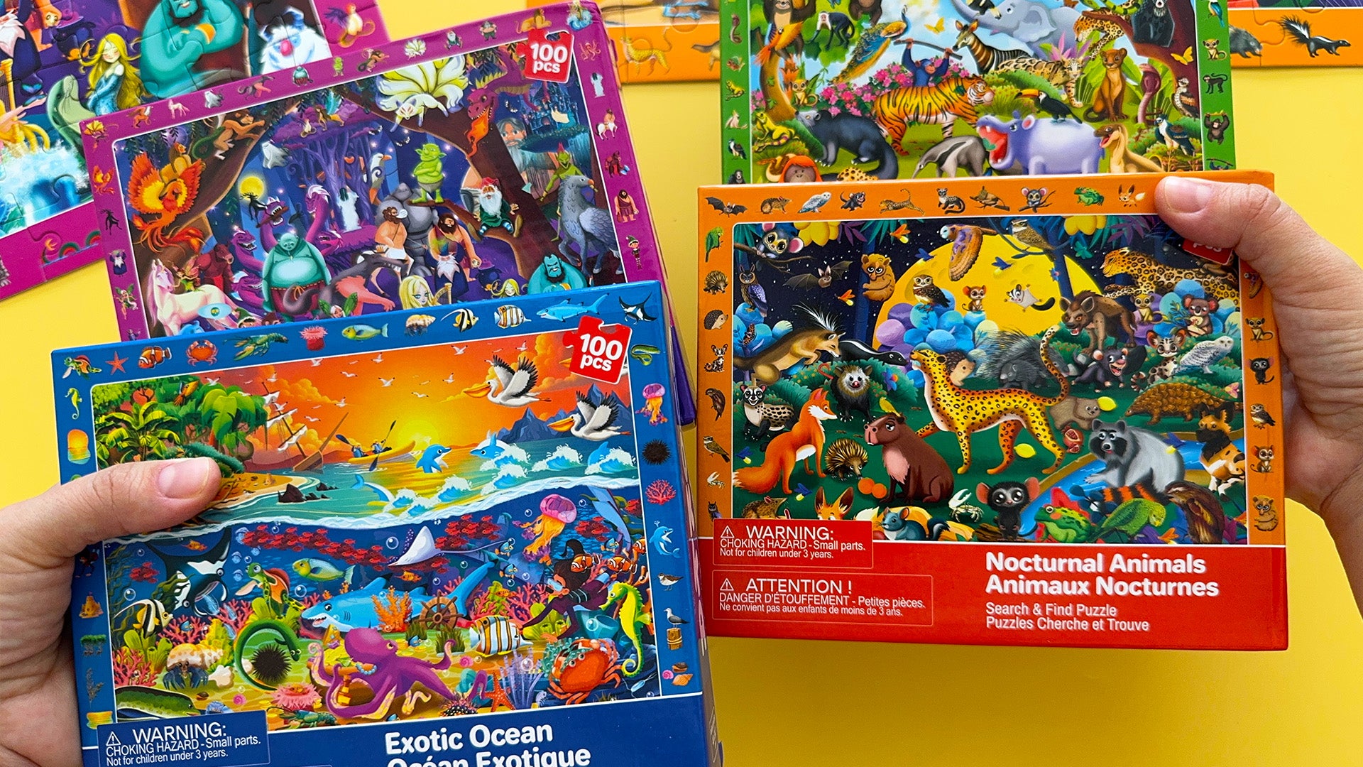 QUOKKA Jigsaw Puzzles for Kids 100 Pcs Observational Nocturnal Life