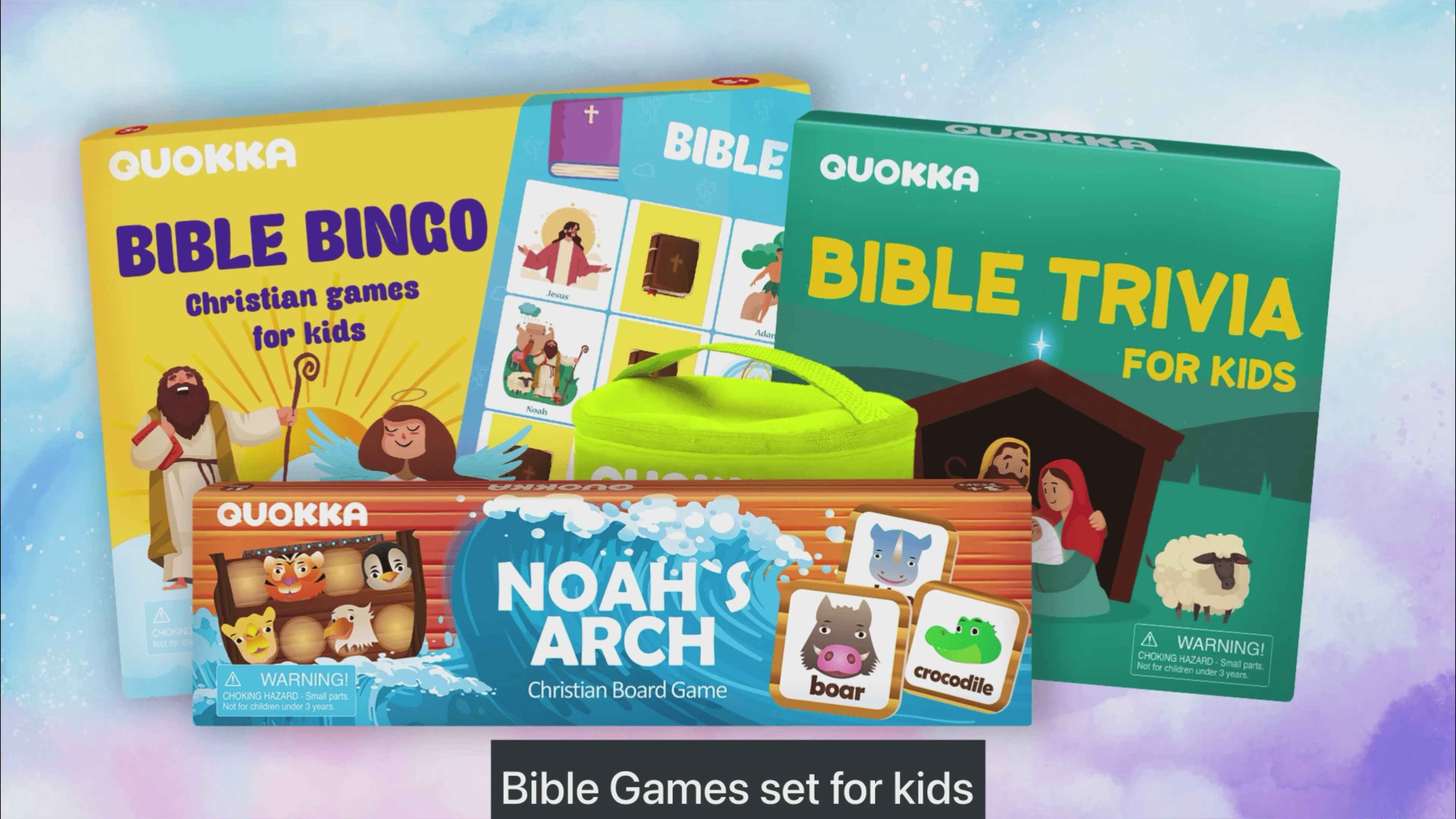 Board Bingo Game Bible Trivia for Family Noahs Ark Toy